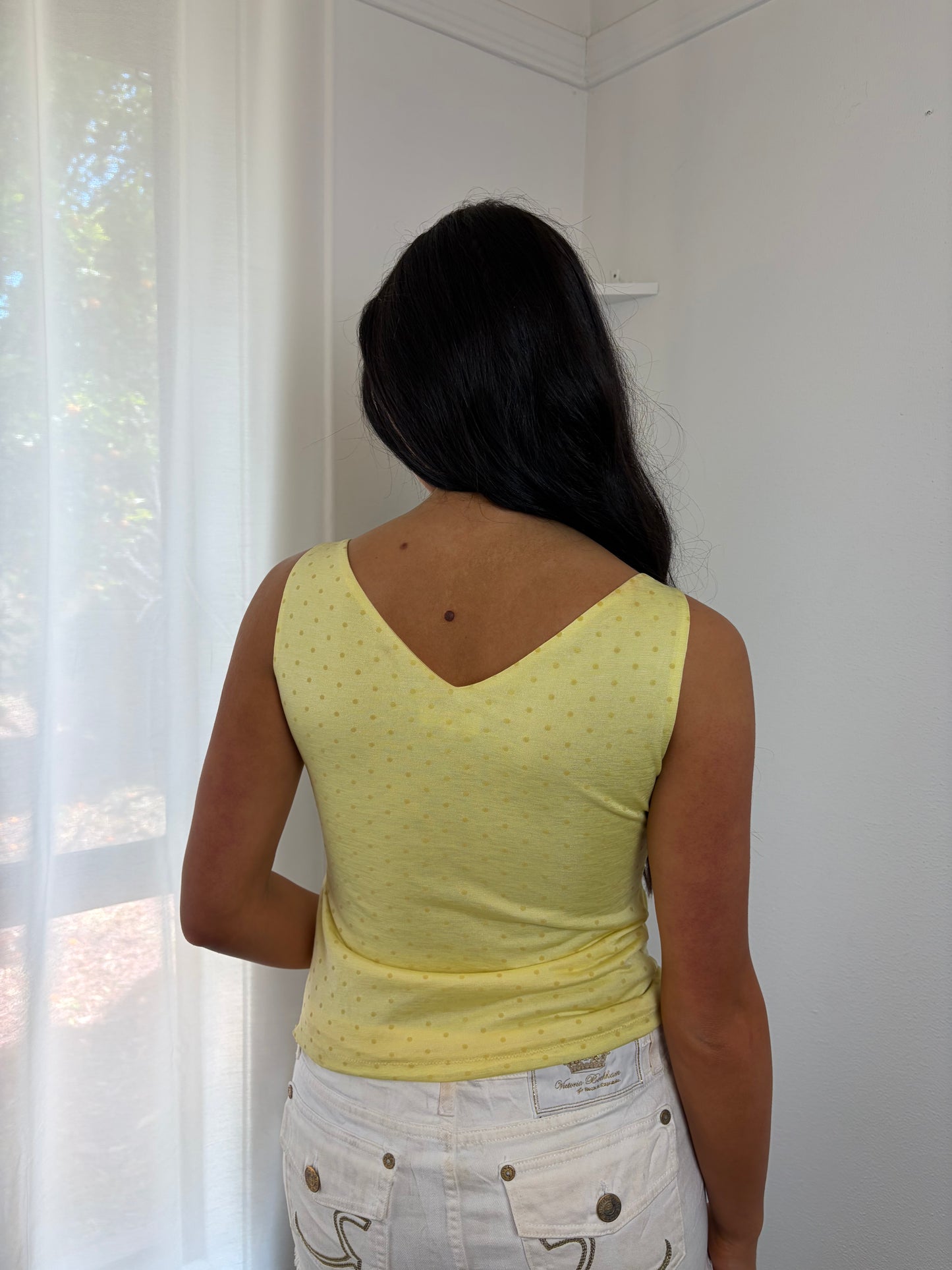 Light Yellow Polkadot Tank