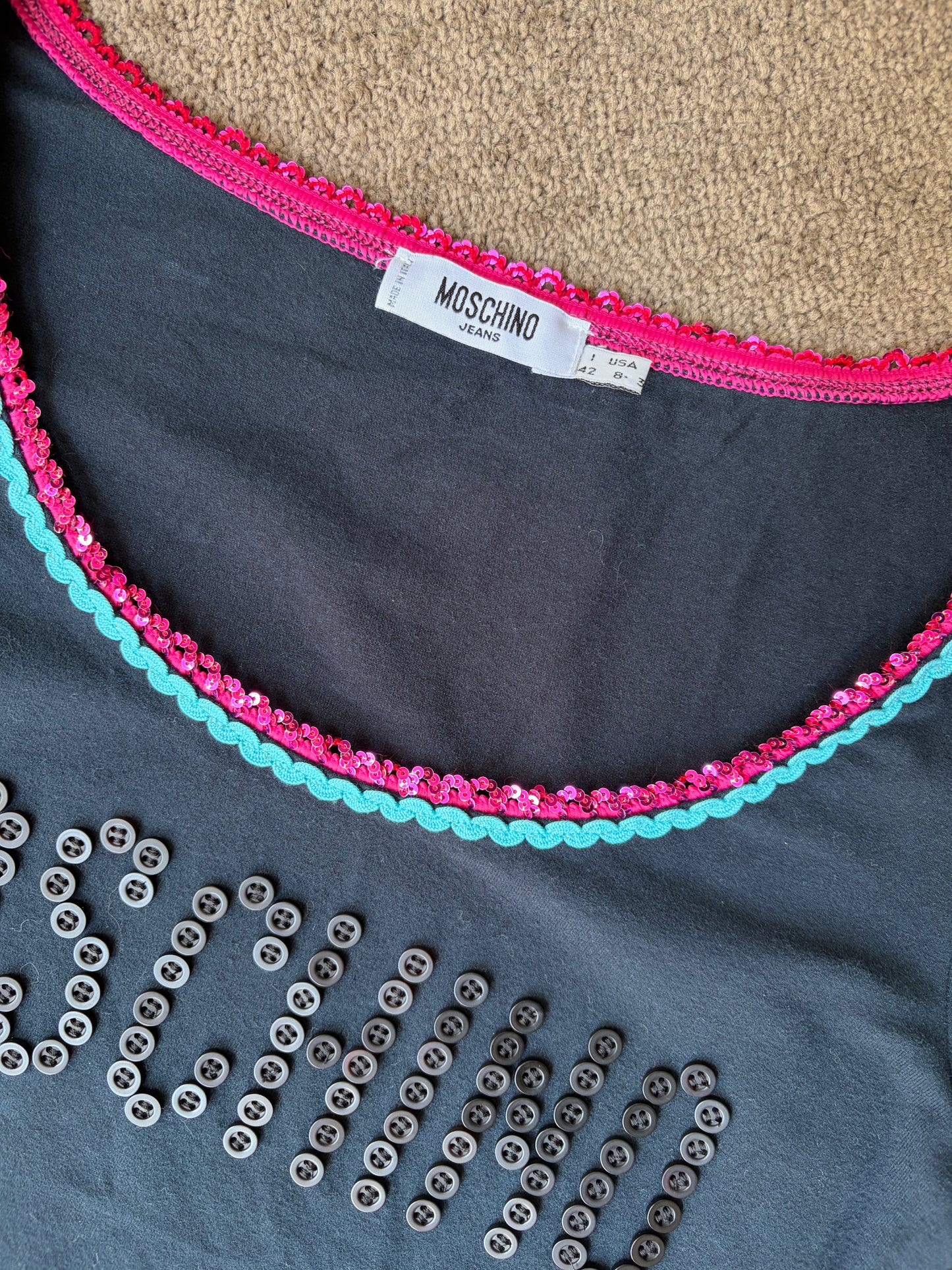 MOSCHINO Button Logo Long Sleeve