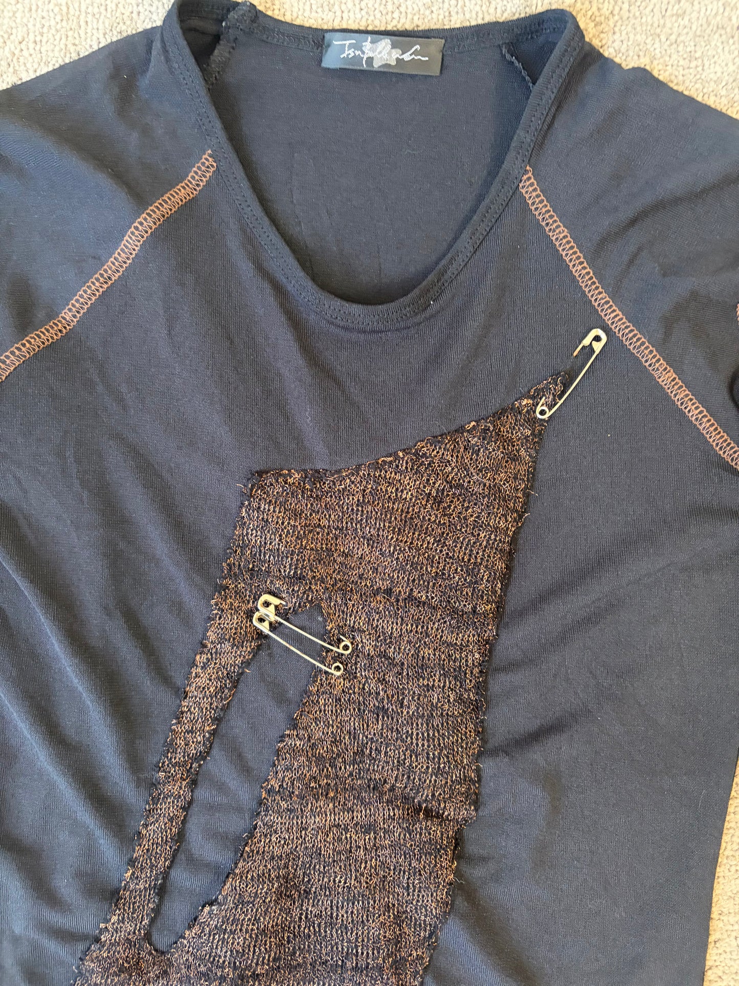 Vintage Black Mesh Deconstructed Fitted Tank