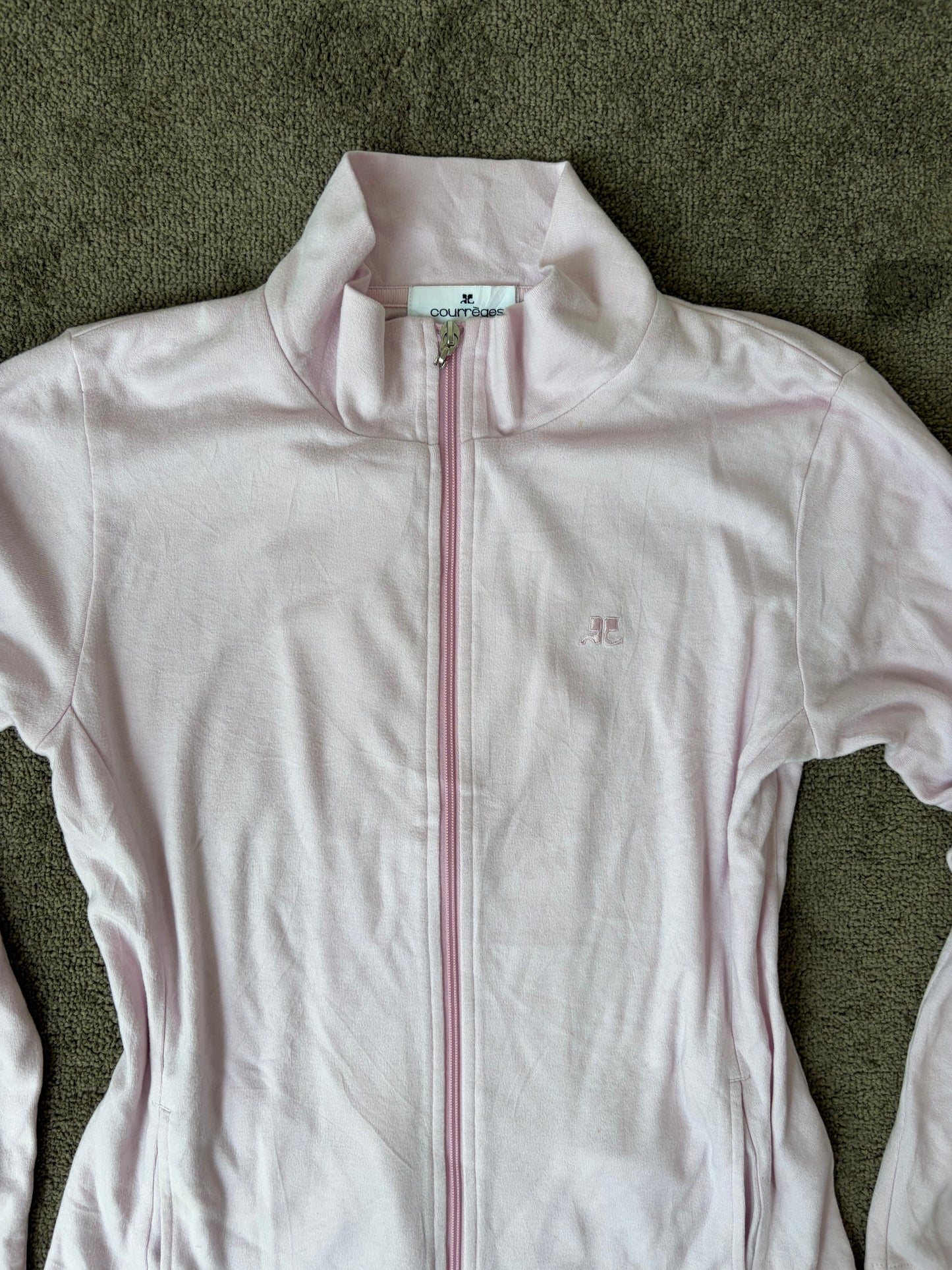 Vintage Courrèges Blush Zip-Up Track Top