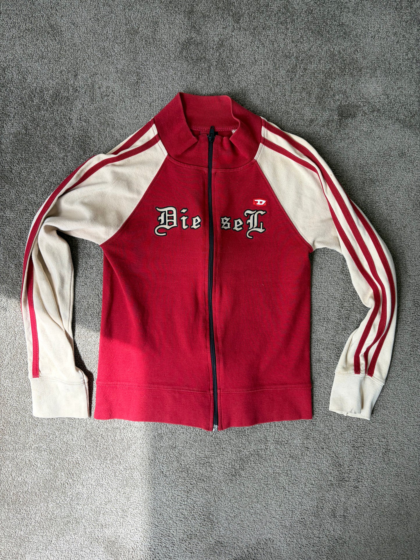 Vintage Diesel Red Zip-Up Track Jacket