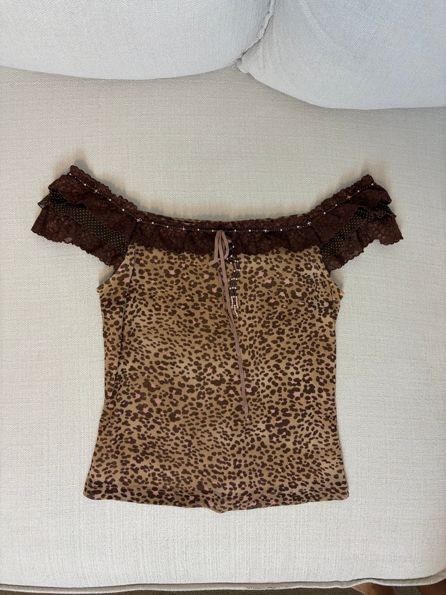 Y2K Vintage Beaded Coquette Top