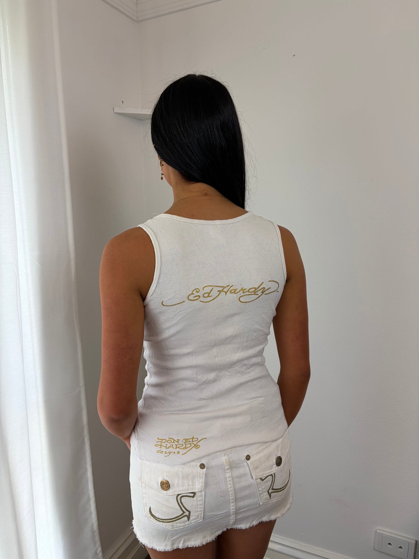 White Ed Hardy Tank