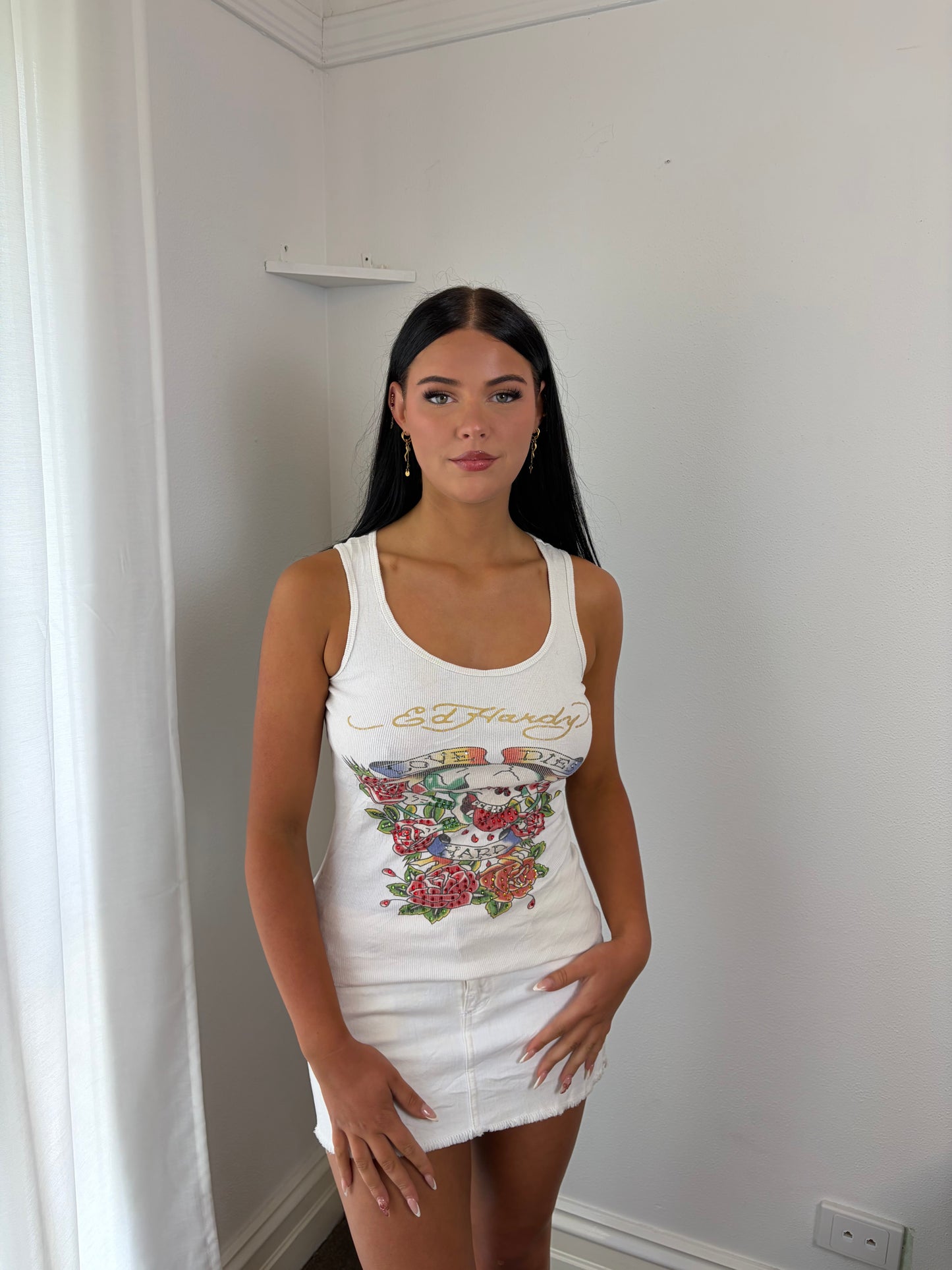 White Ed Hardy Tank