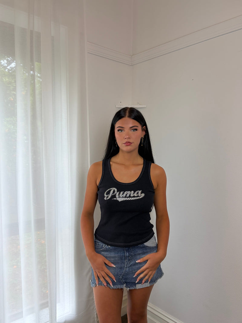 Black Puma Logo Tank Top