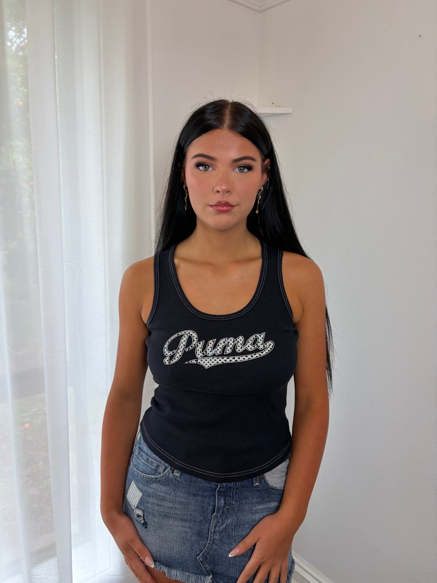 Black Puma Logo Tank Top