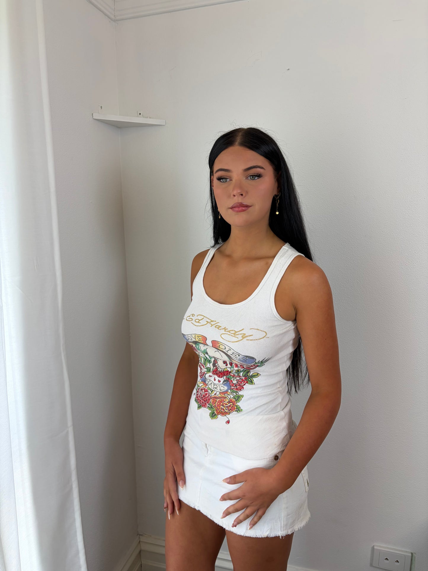 White Ed Hardy Tank
