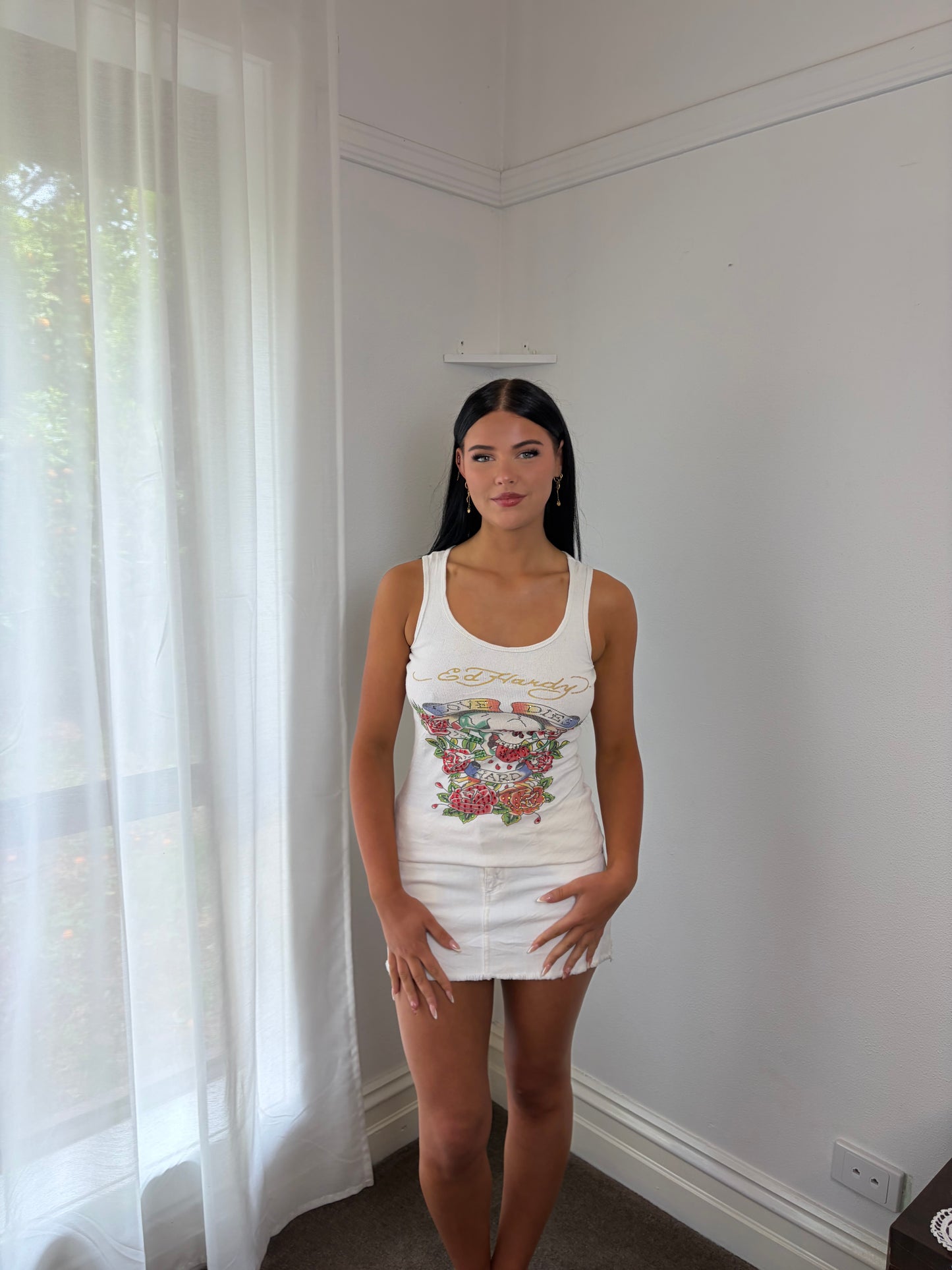 White Ed Hardy Tank