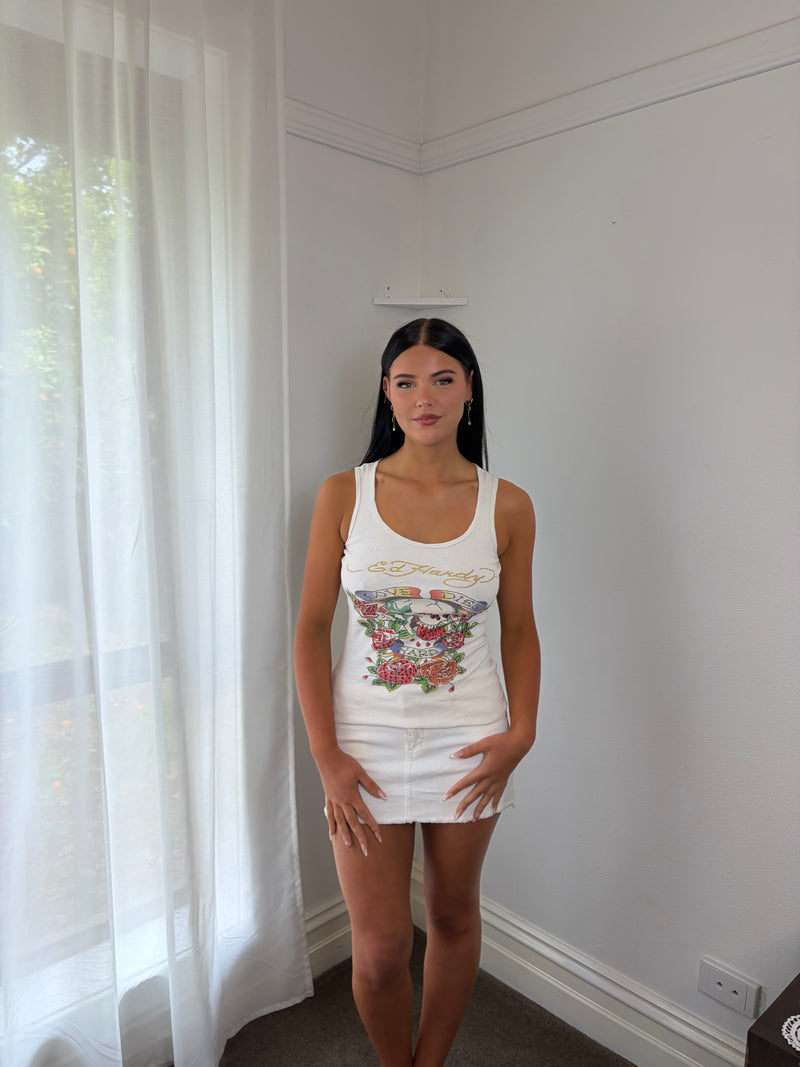 White Ed Hardy Tank