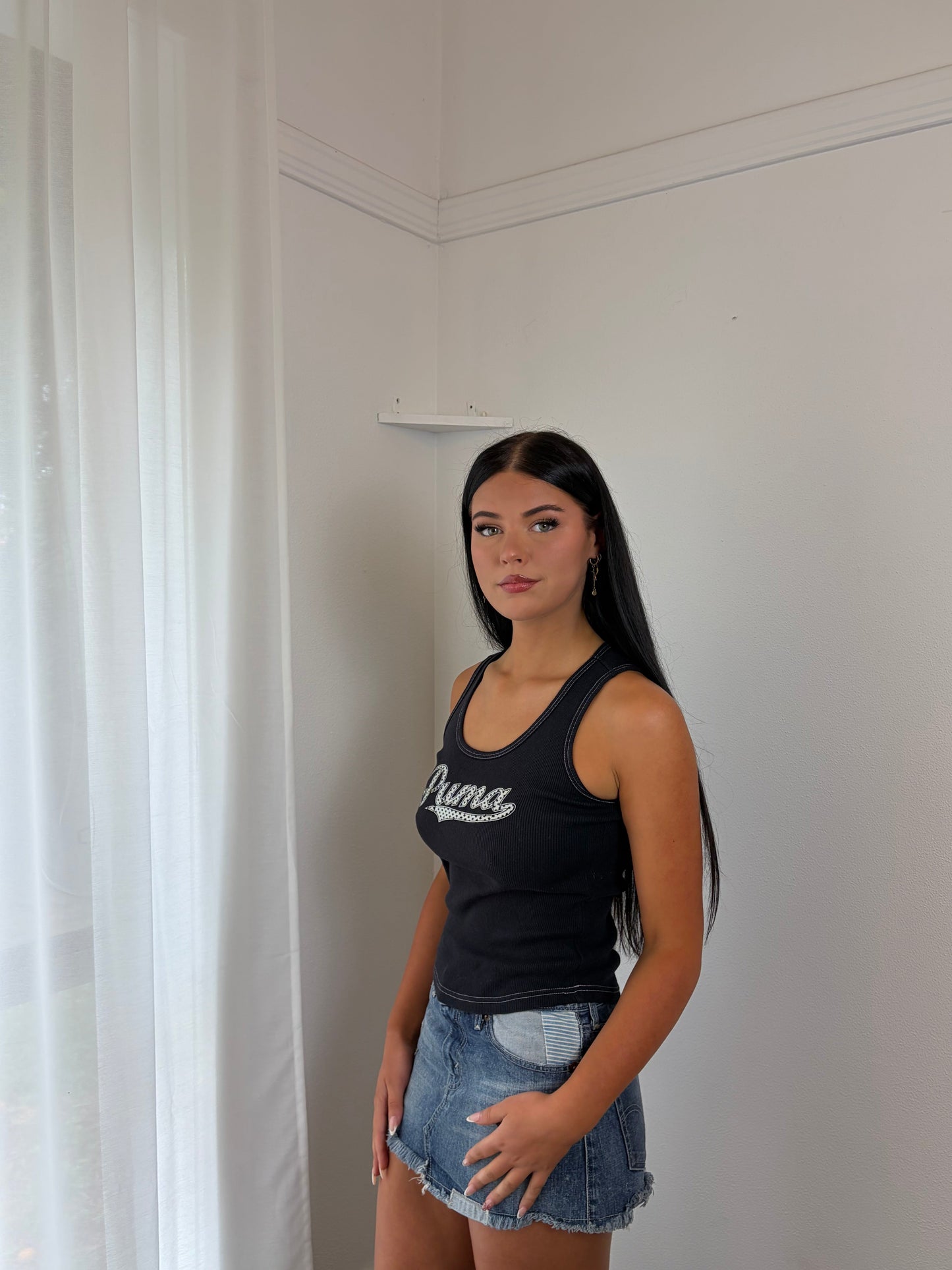 Black Puma Logo Tank Top