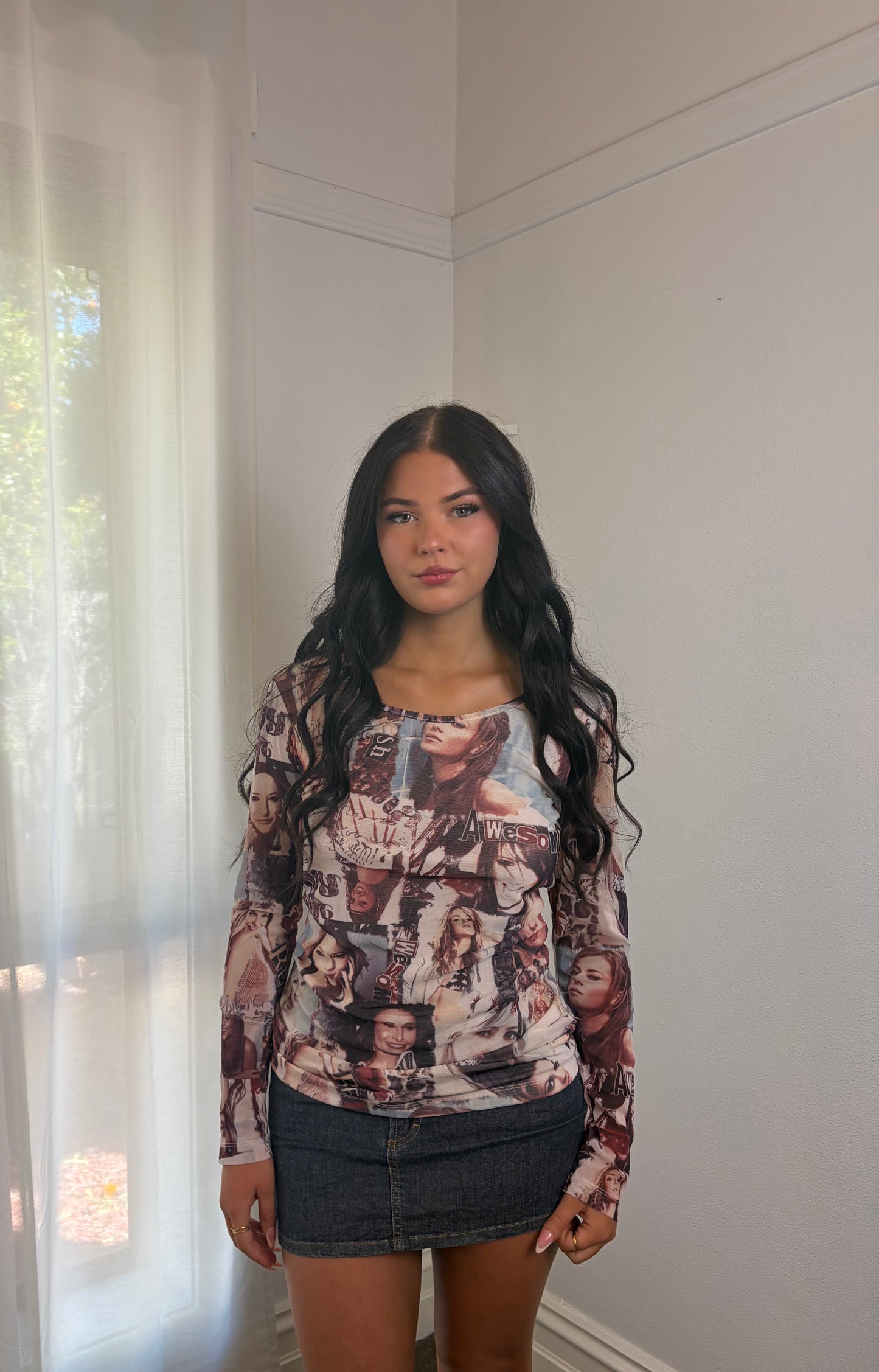 BEBE Statement Print Top/Mini Dress