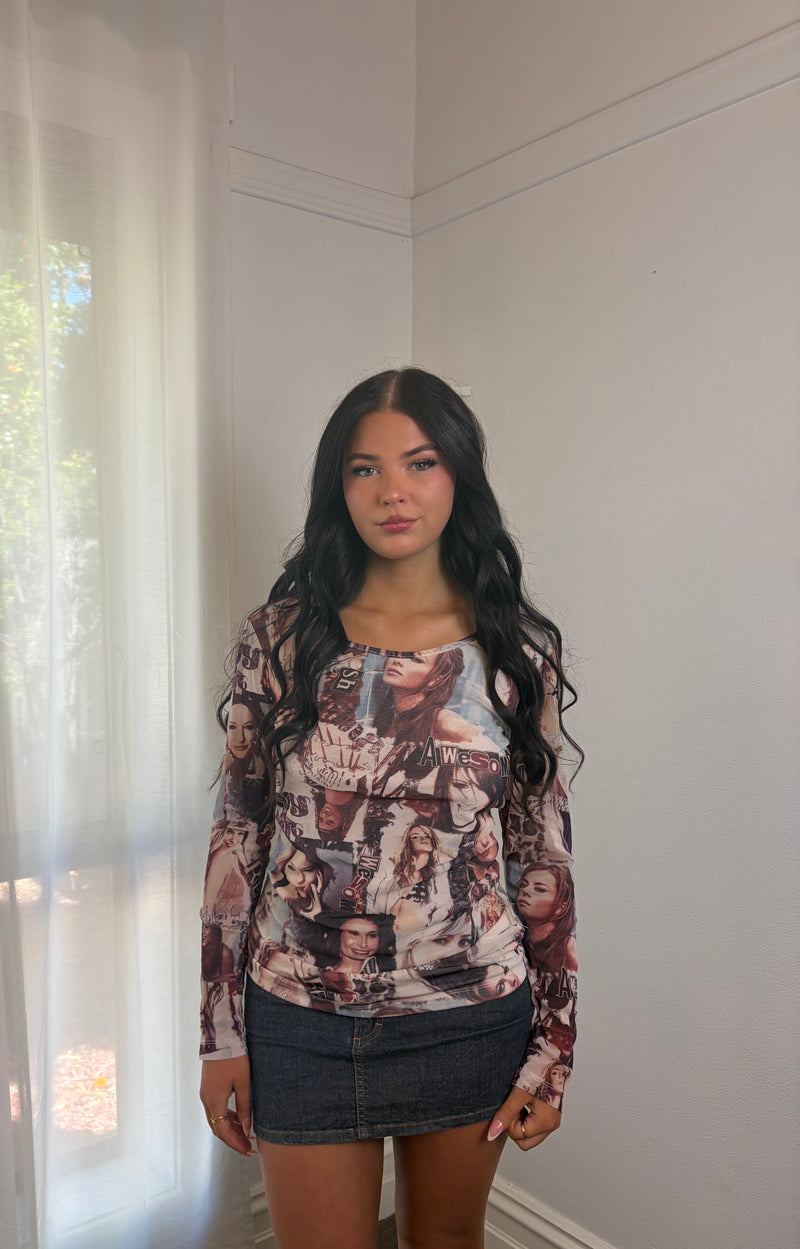 BEBE Statement Print Top/Mini Dress