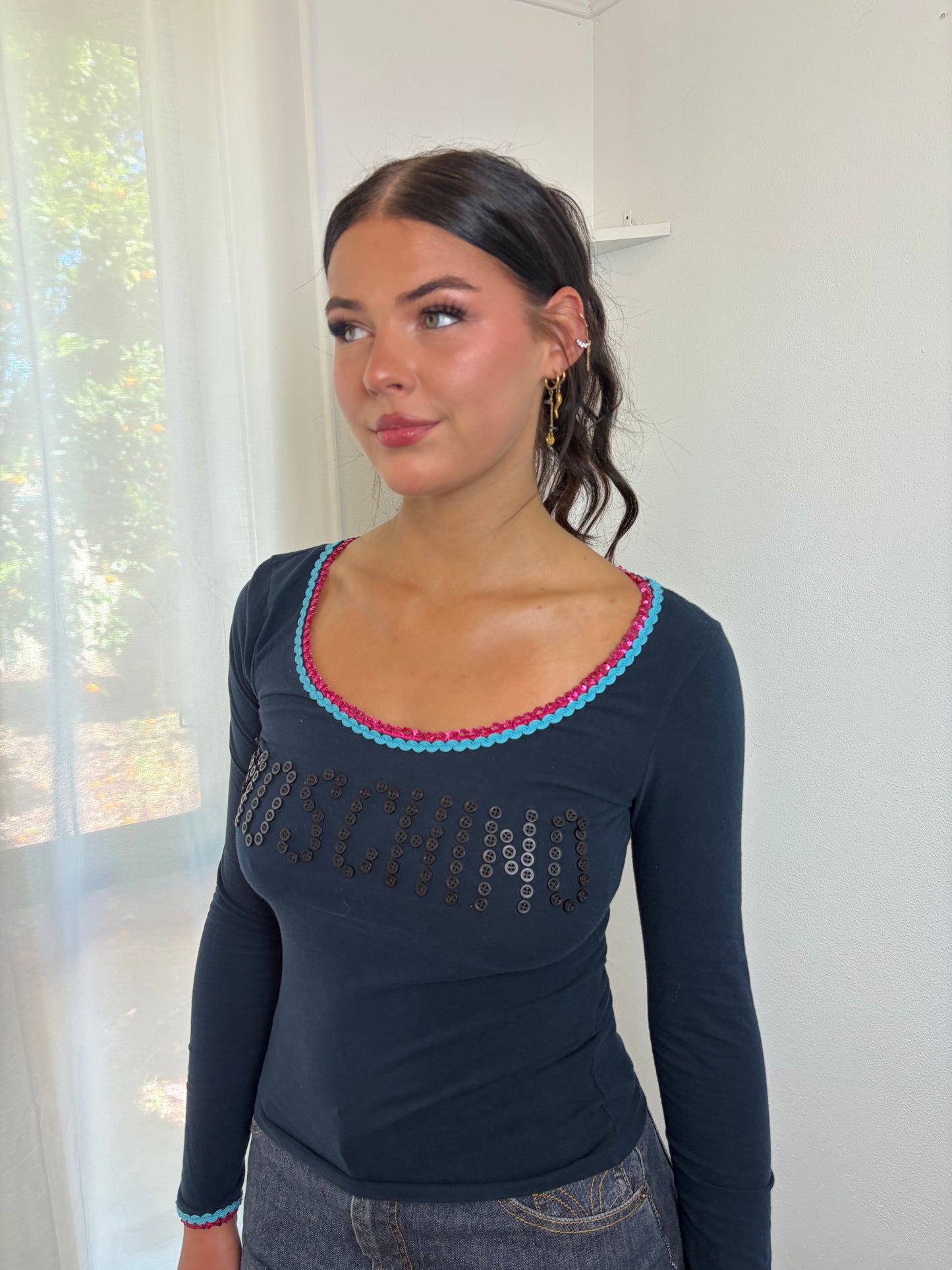 MOSCHINO Button Logo Long Sleeve