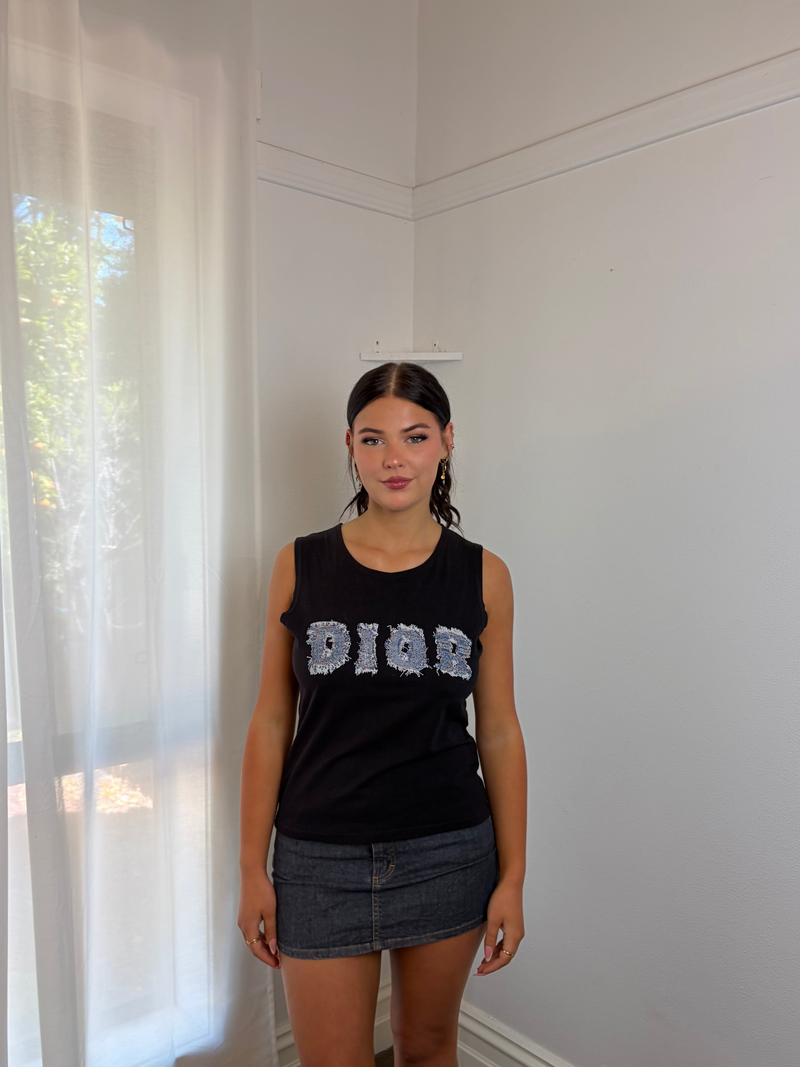 Vintage DIOR - Black and Navy Dior Denim Logo