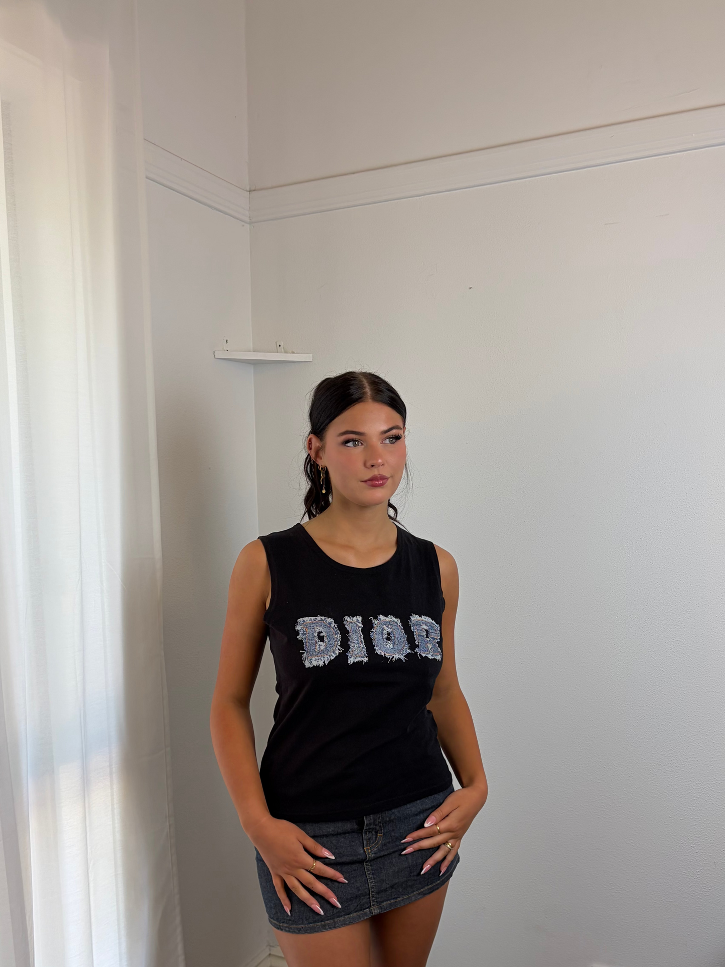 Vintage DIOR - Black and Navy Dior Denim Logo