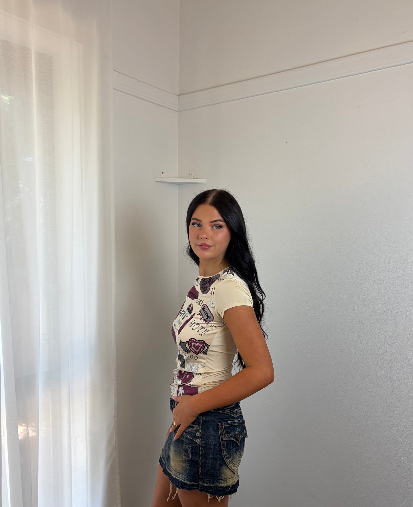 Morgan 3D Graphic Fitted Tee