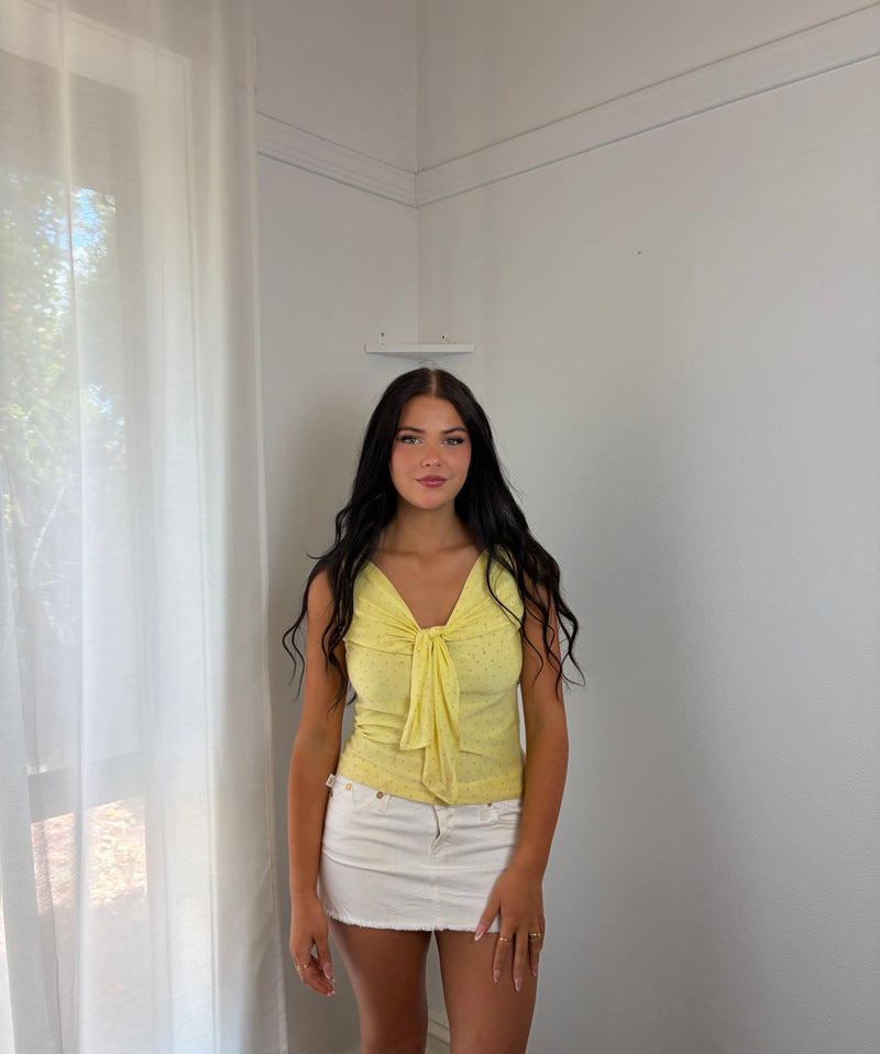 Light Yellow Polkadot Tank