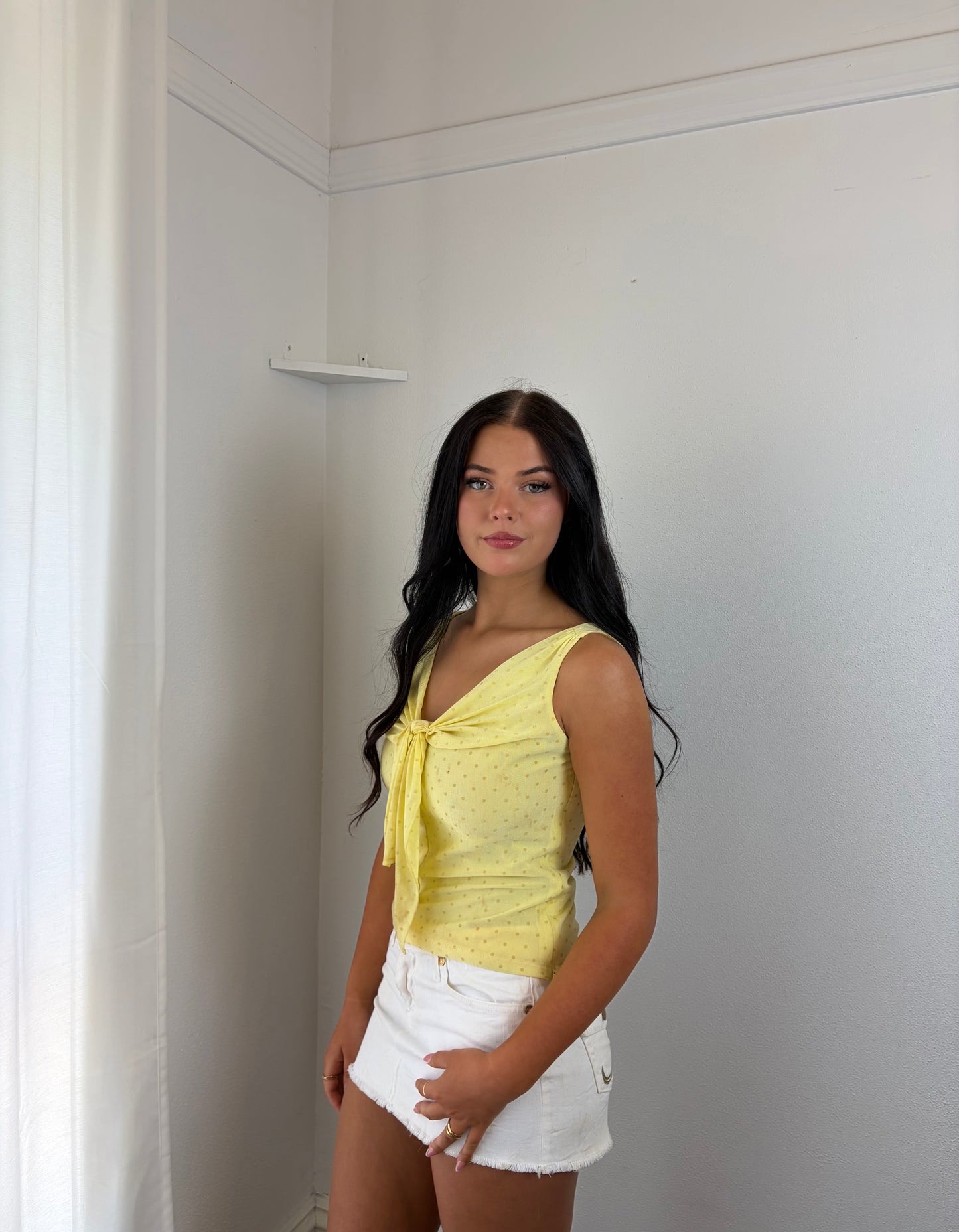 Light Yellow Polkadot Tank