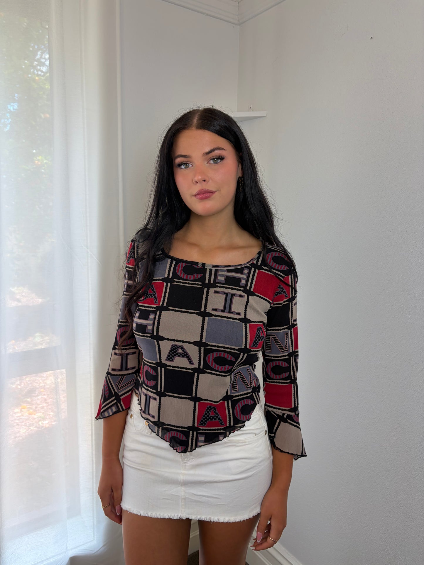 Pattern Long Sleeve Top