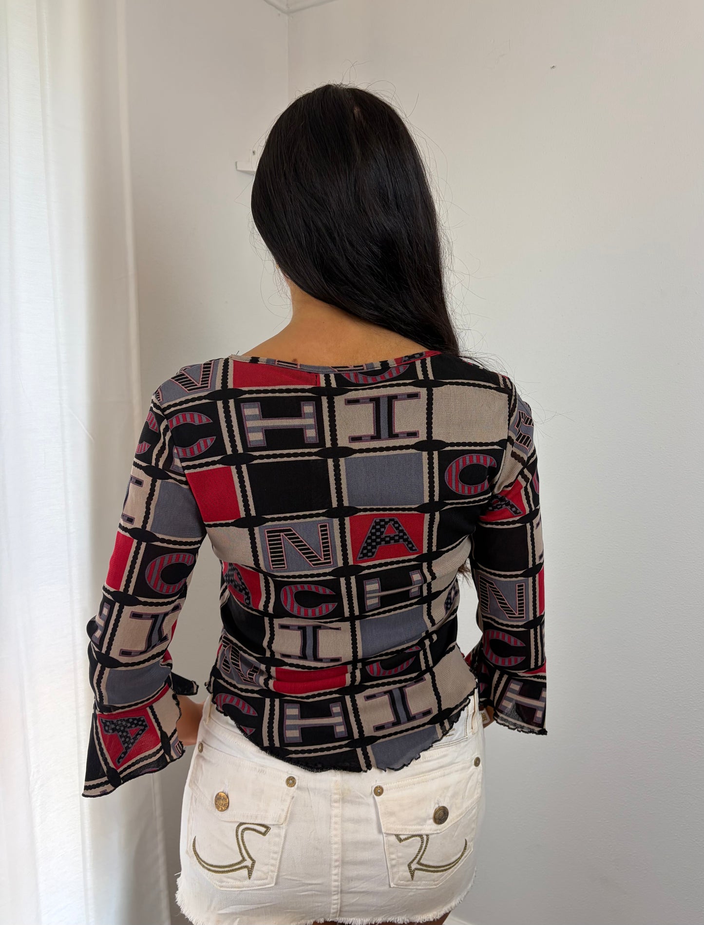 Pattern Long Sleeve Top