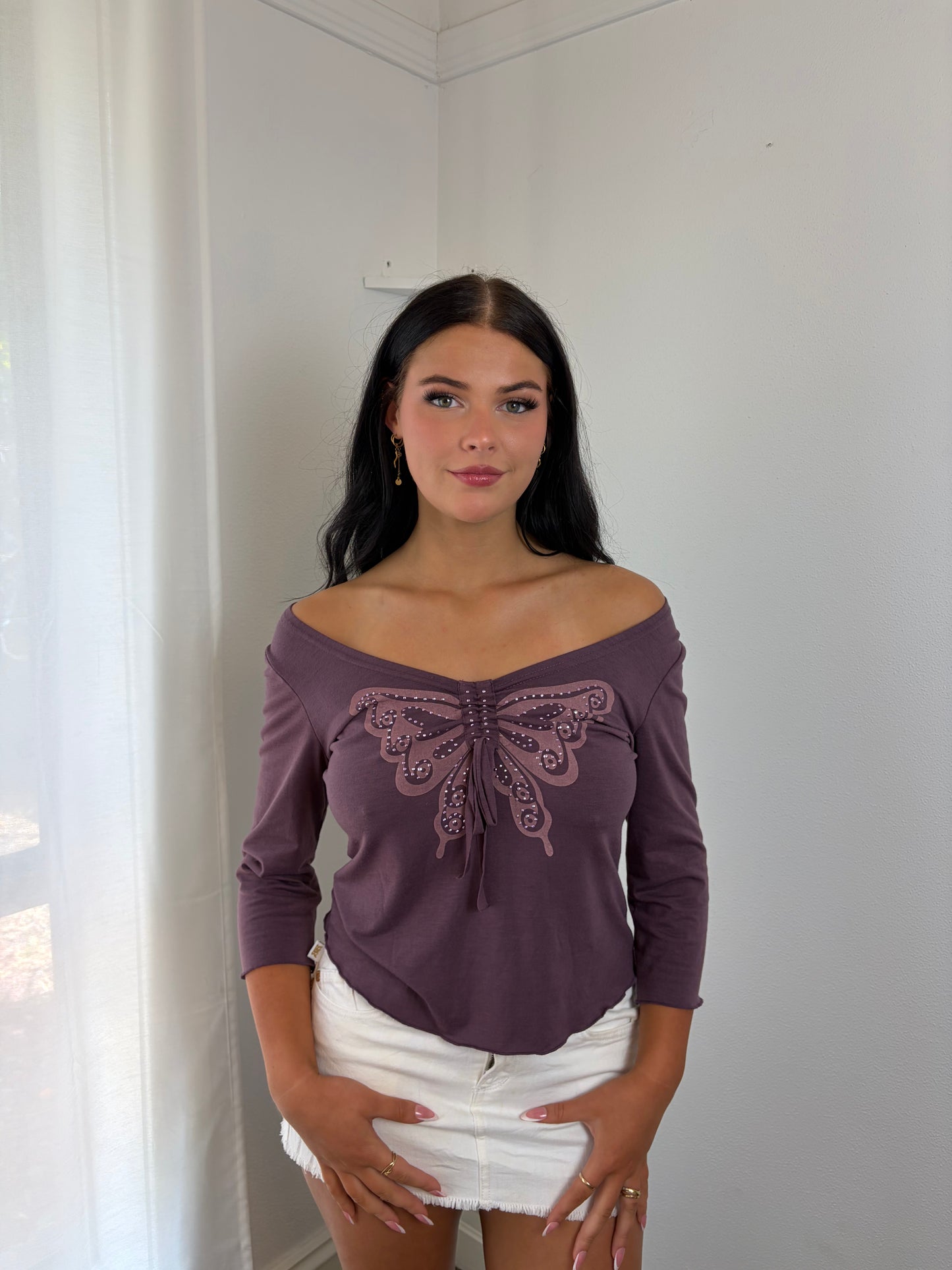Purple Butterfly Top