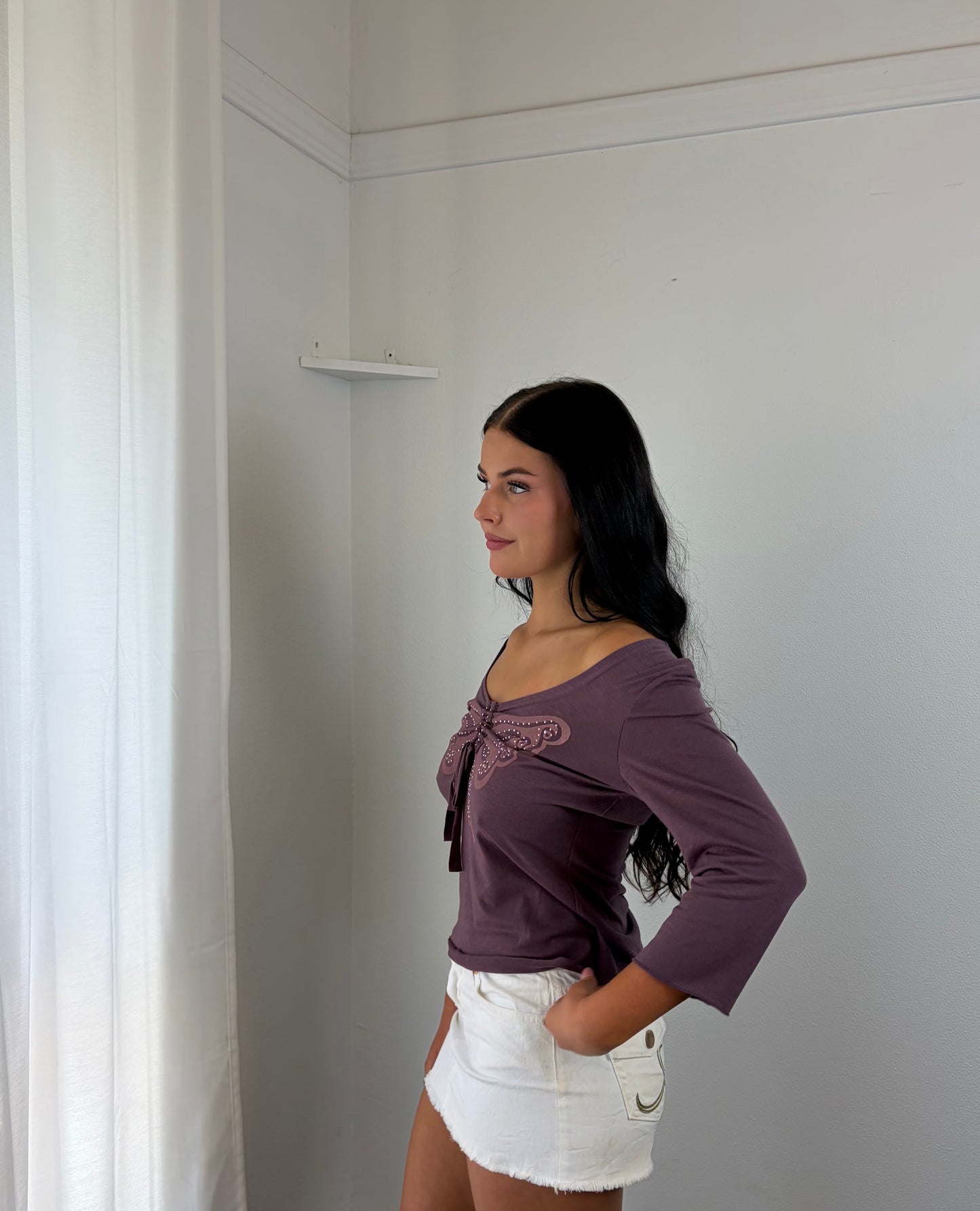 Purple Butterfly Top