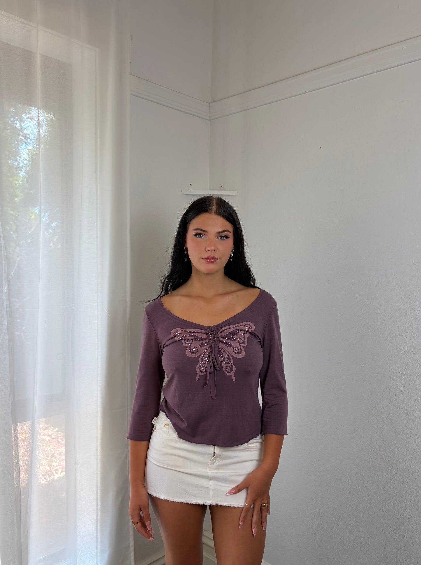 Purple Butterfly Top