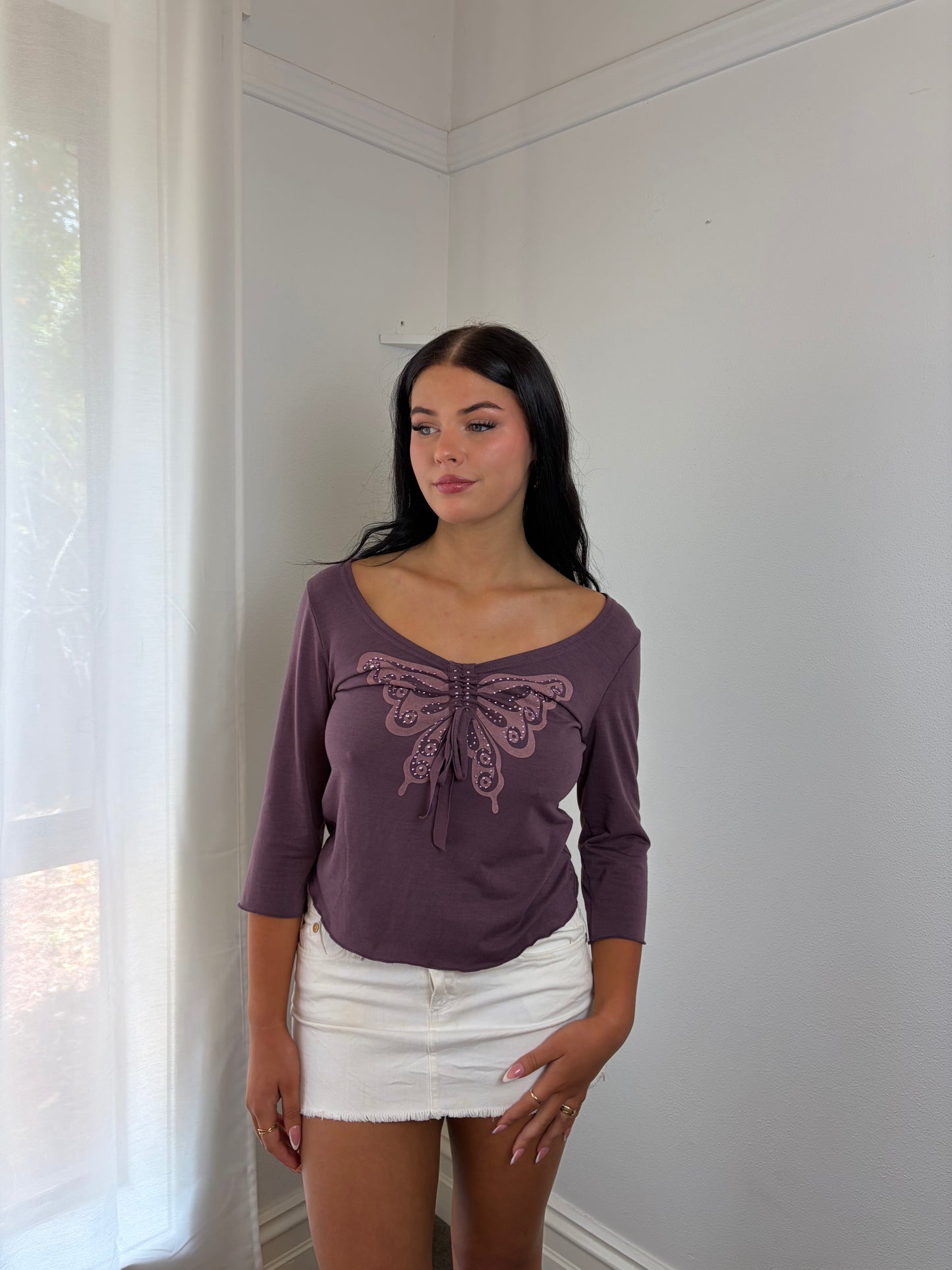 Purple Butterfly Top