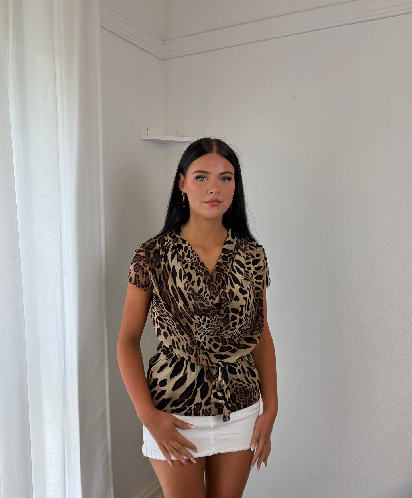 Leopard Cowl Top