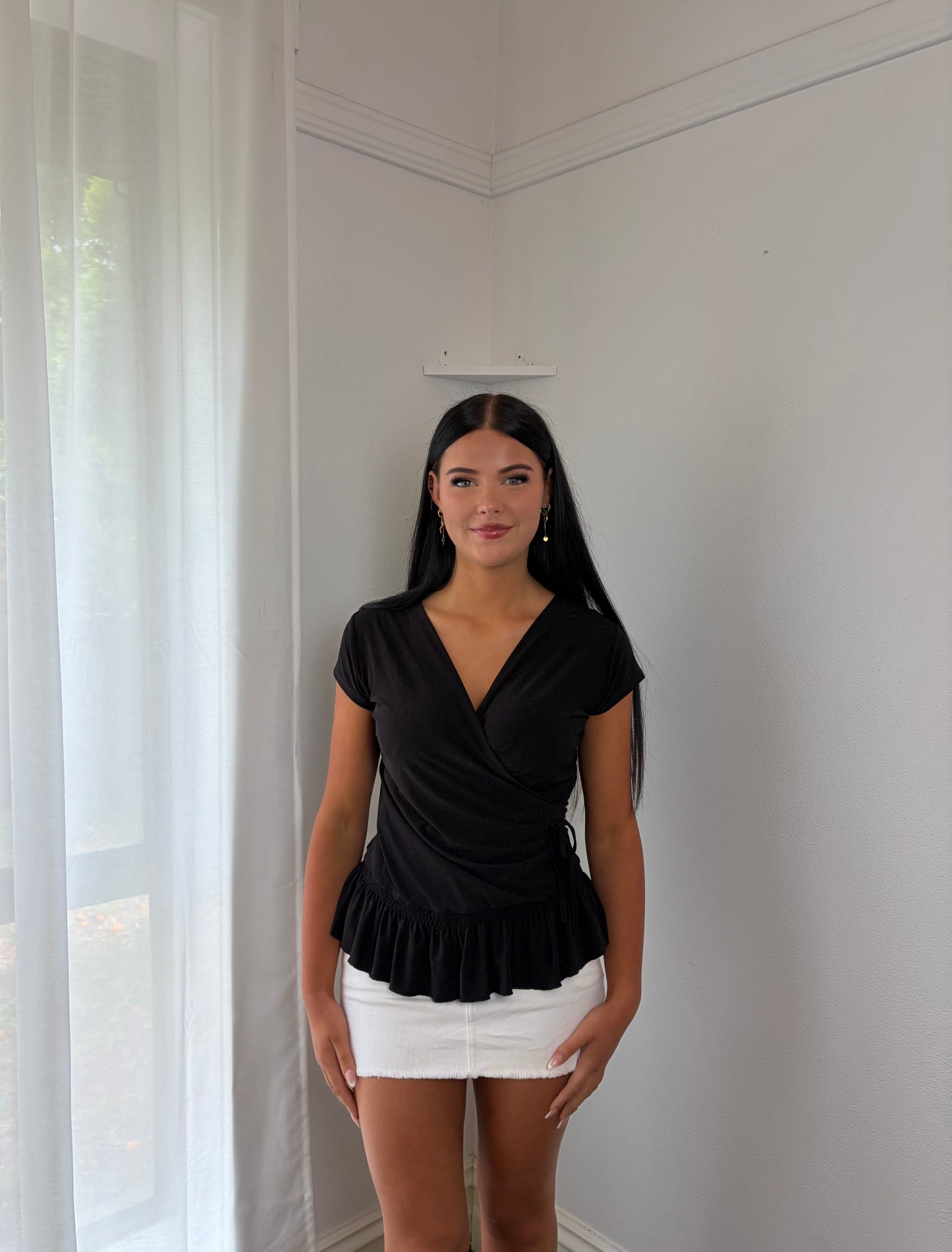 Sparkle Tie-Front Top