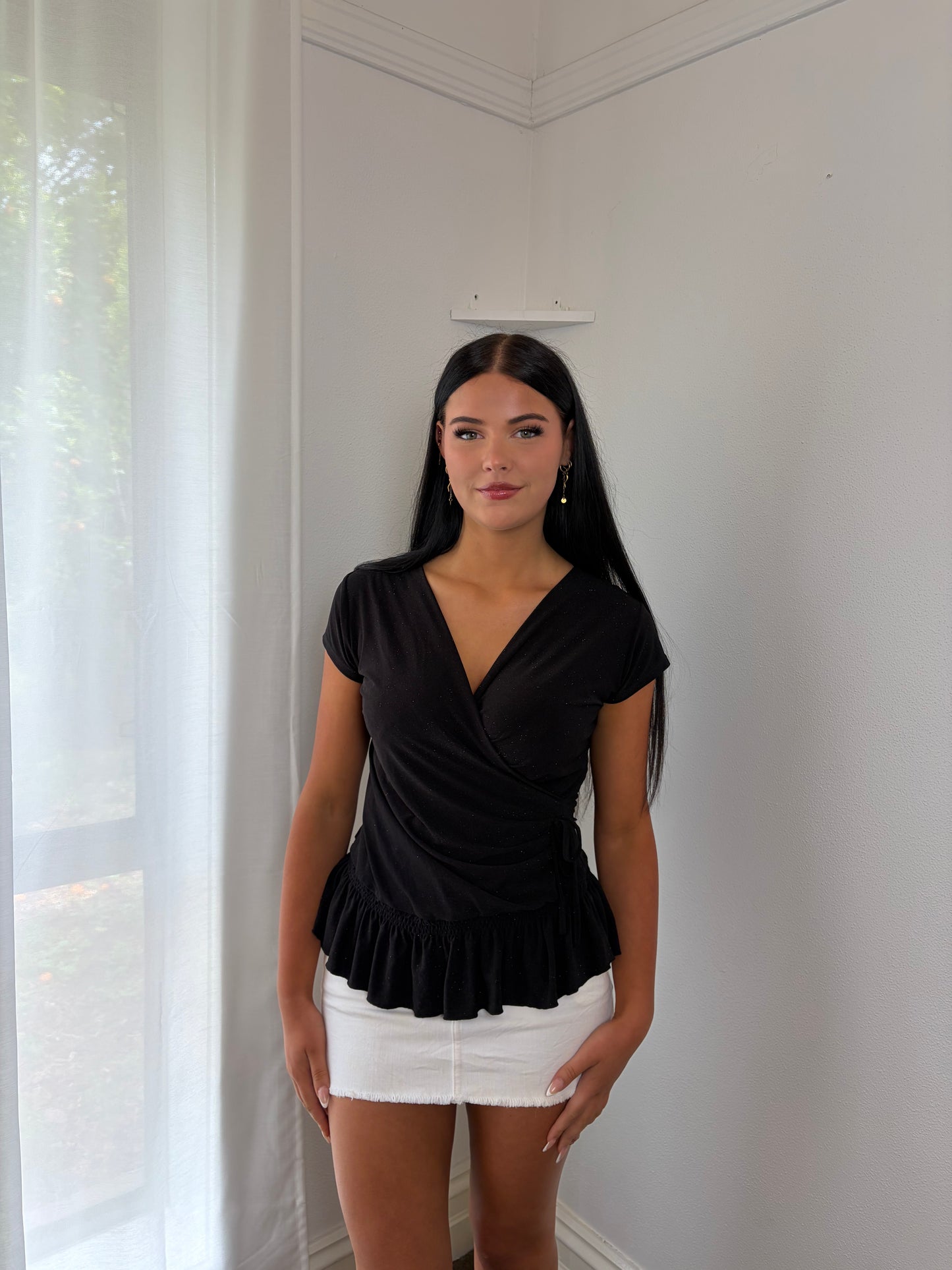 Sparkle Tie-Front Top