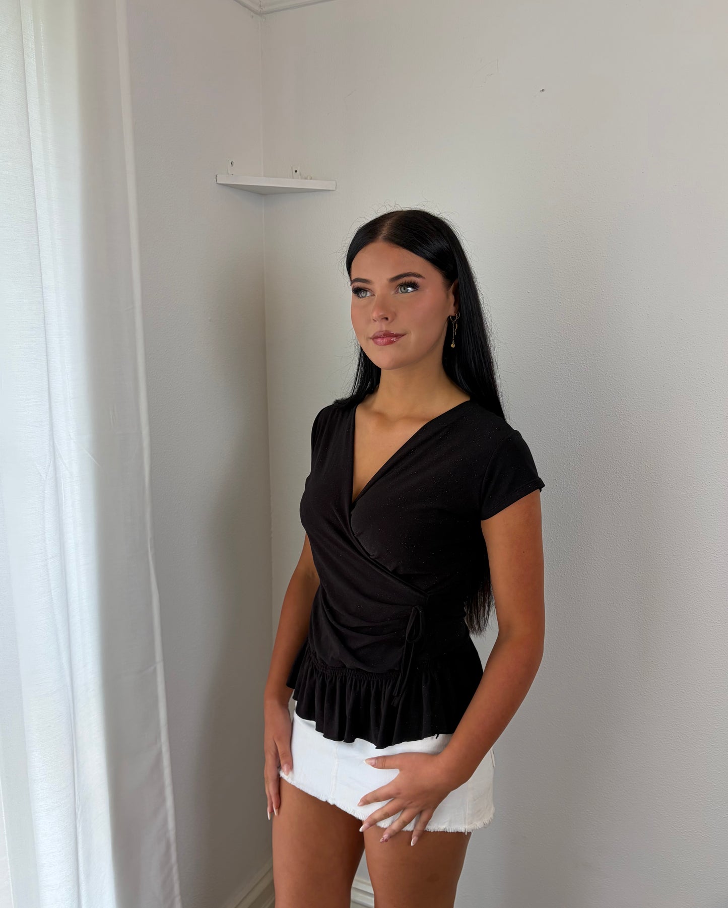 Sparkle Tie-Front Top