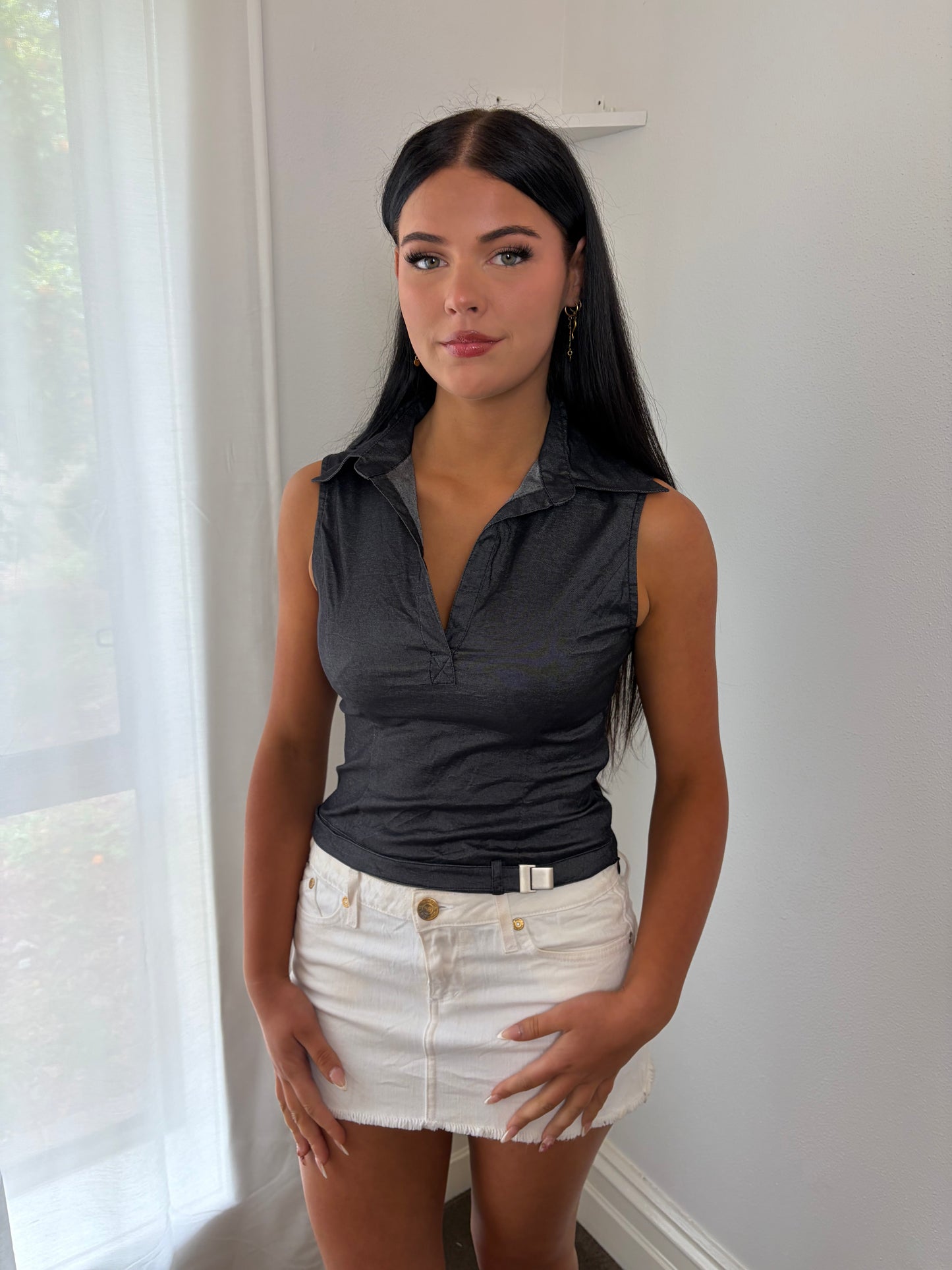 Denim Rebel Buckle Tank