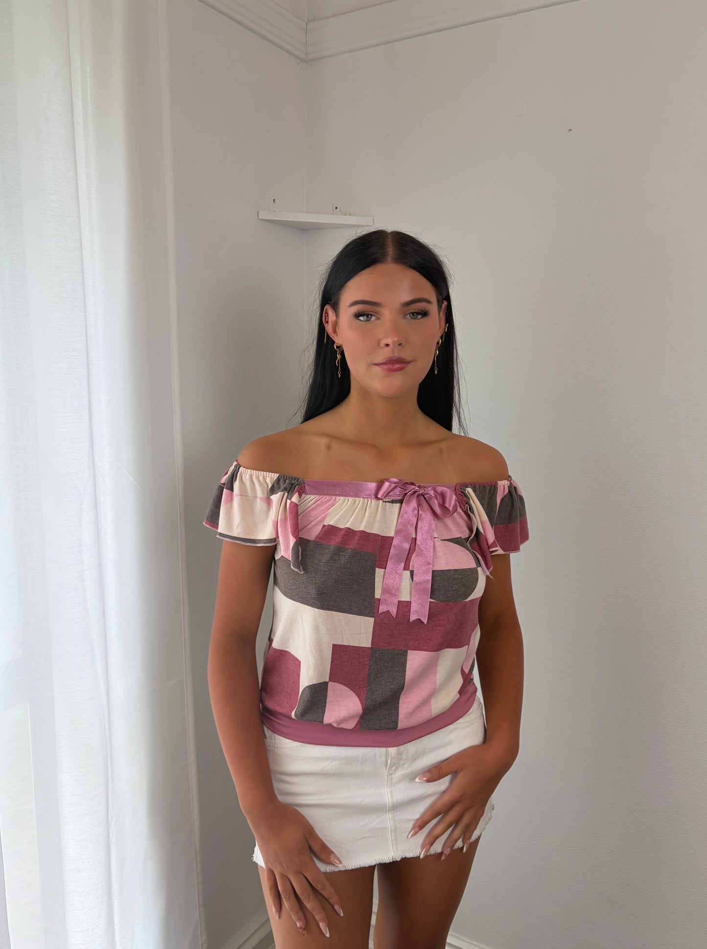 Retro Drift Tie-Front Top