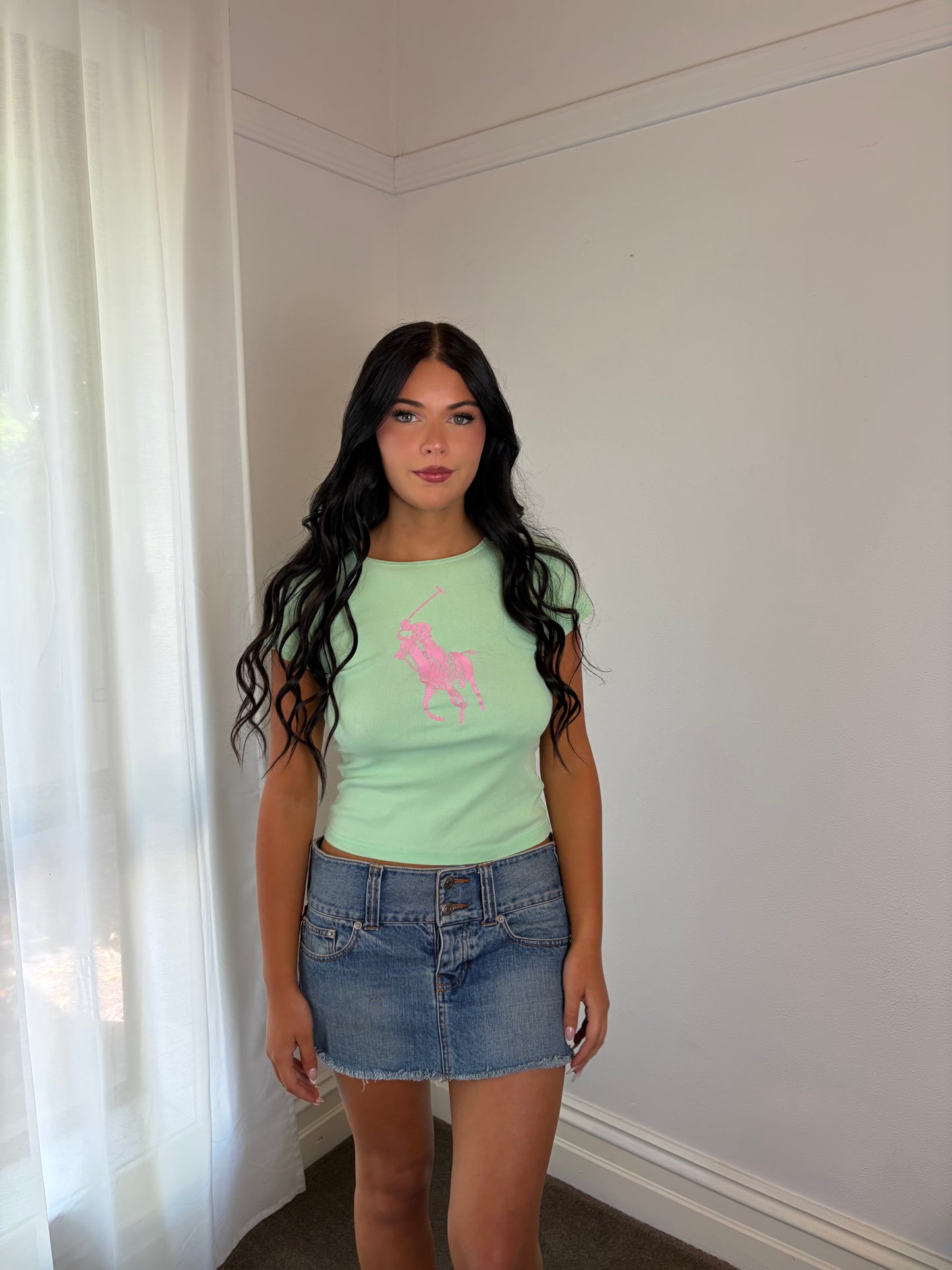 Mint Green Polo Logo Baby Tee