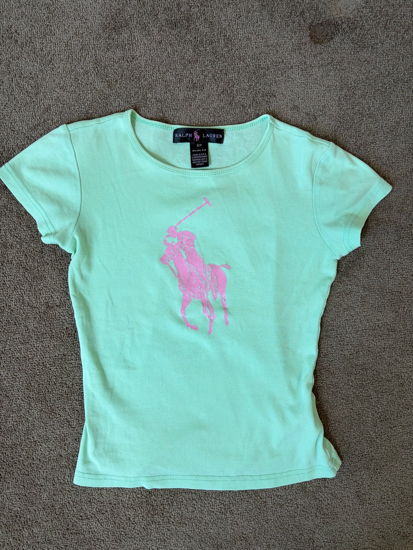 Mint Green Polo Logo Baby Tee