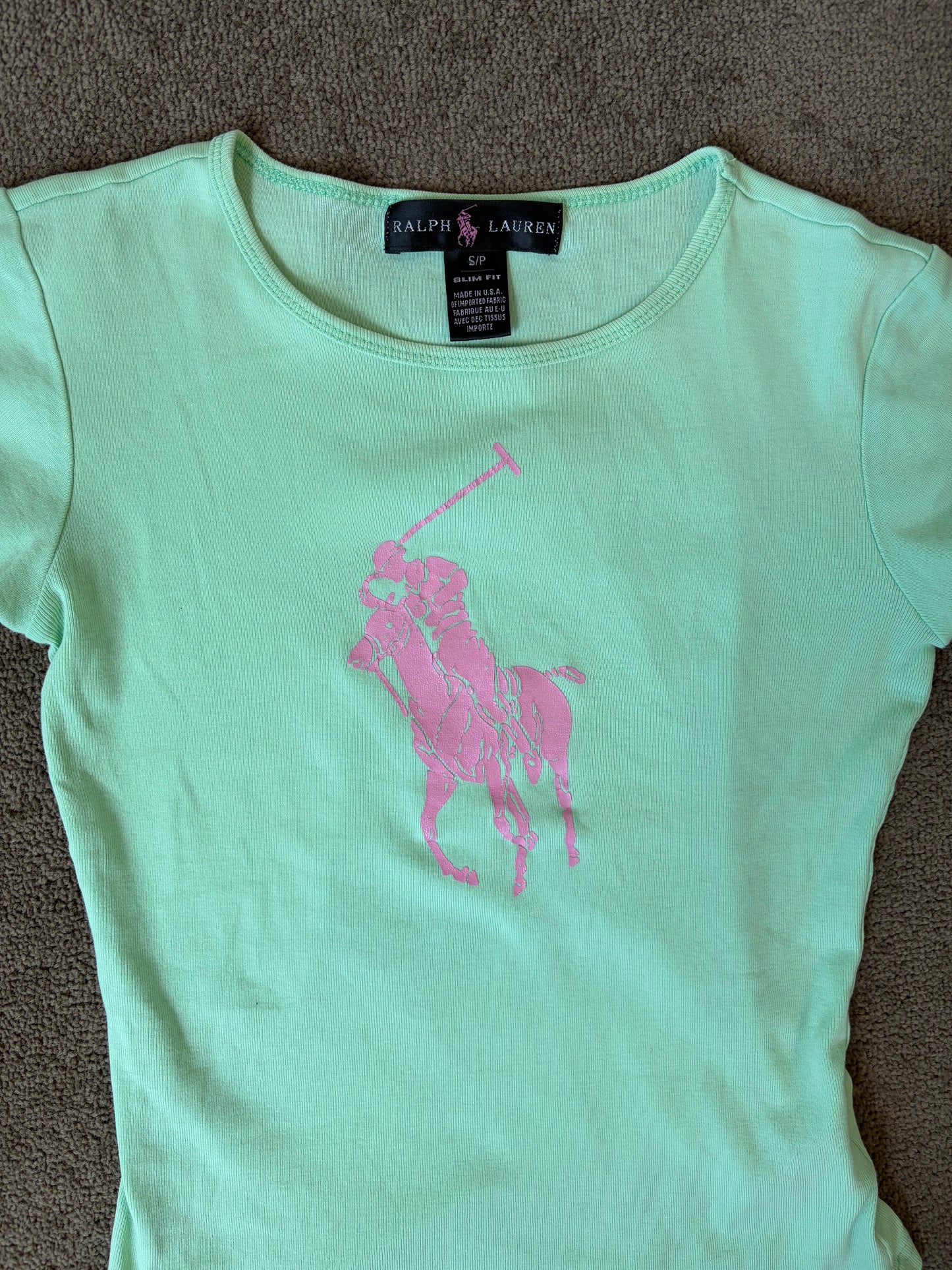 Mint Green Polo Logo Baby Tee