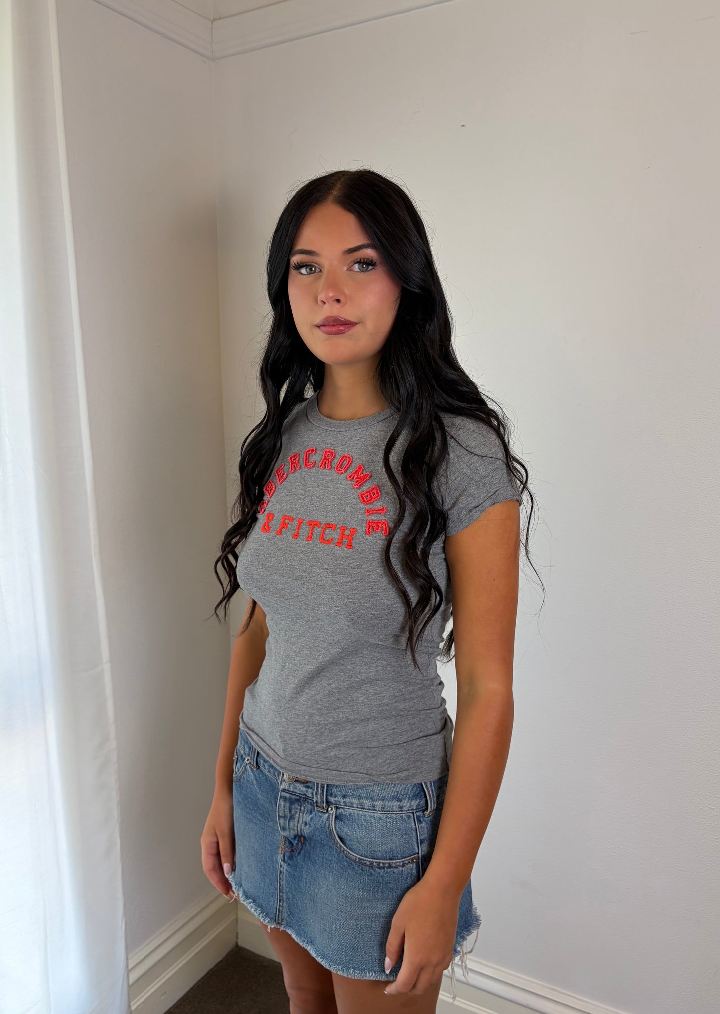 Y2K Vintage Abercrombie & Fitch Grey Logo Tee