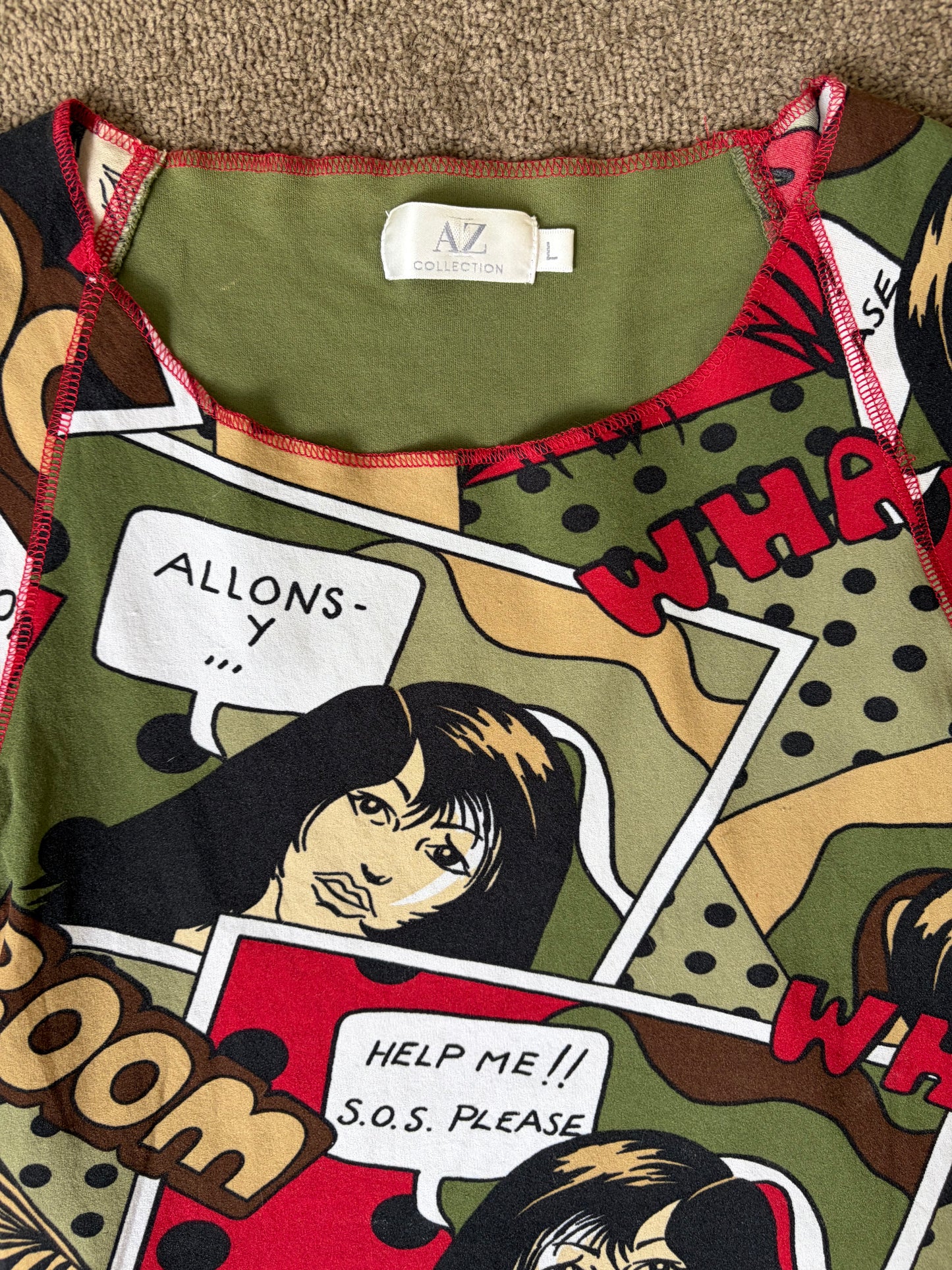 Comic Print Mesh Corset Top