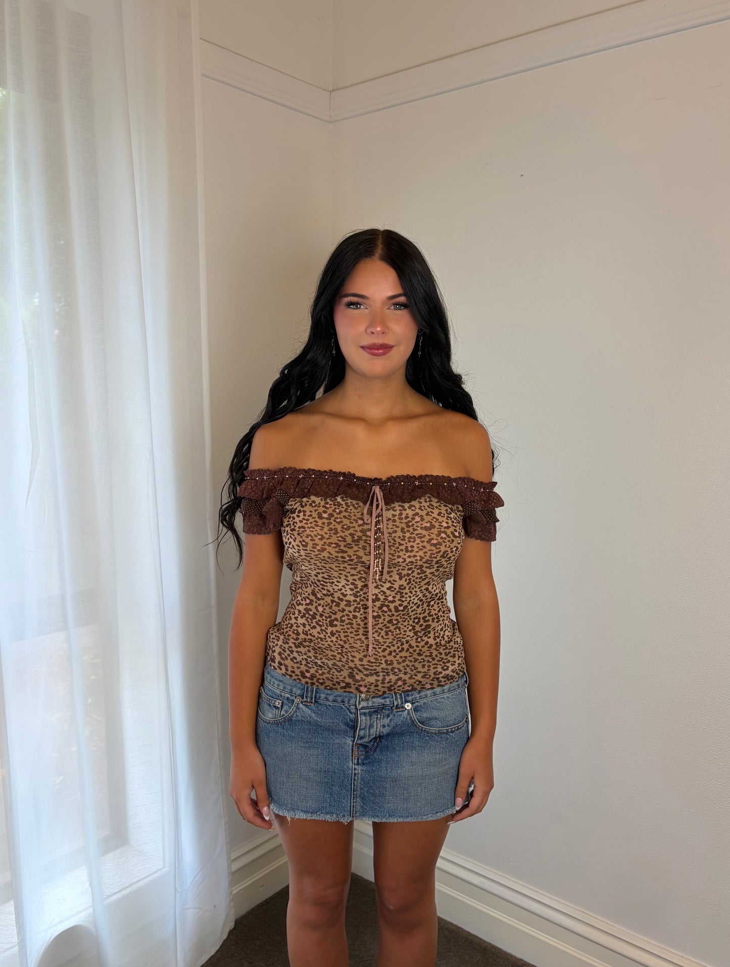 Y2K Vintage Beaded Coquette Top