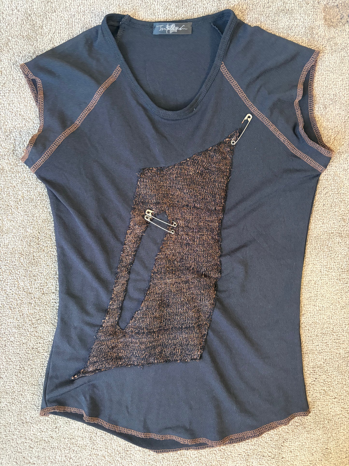 Vintage Black Mesh Deconstructed Fitted Tank