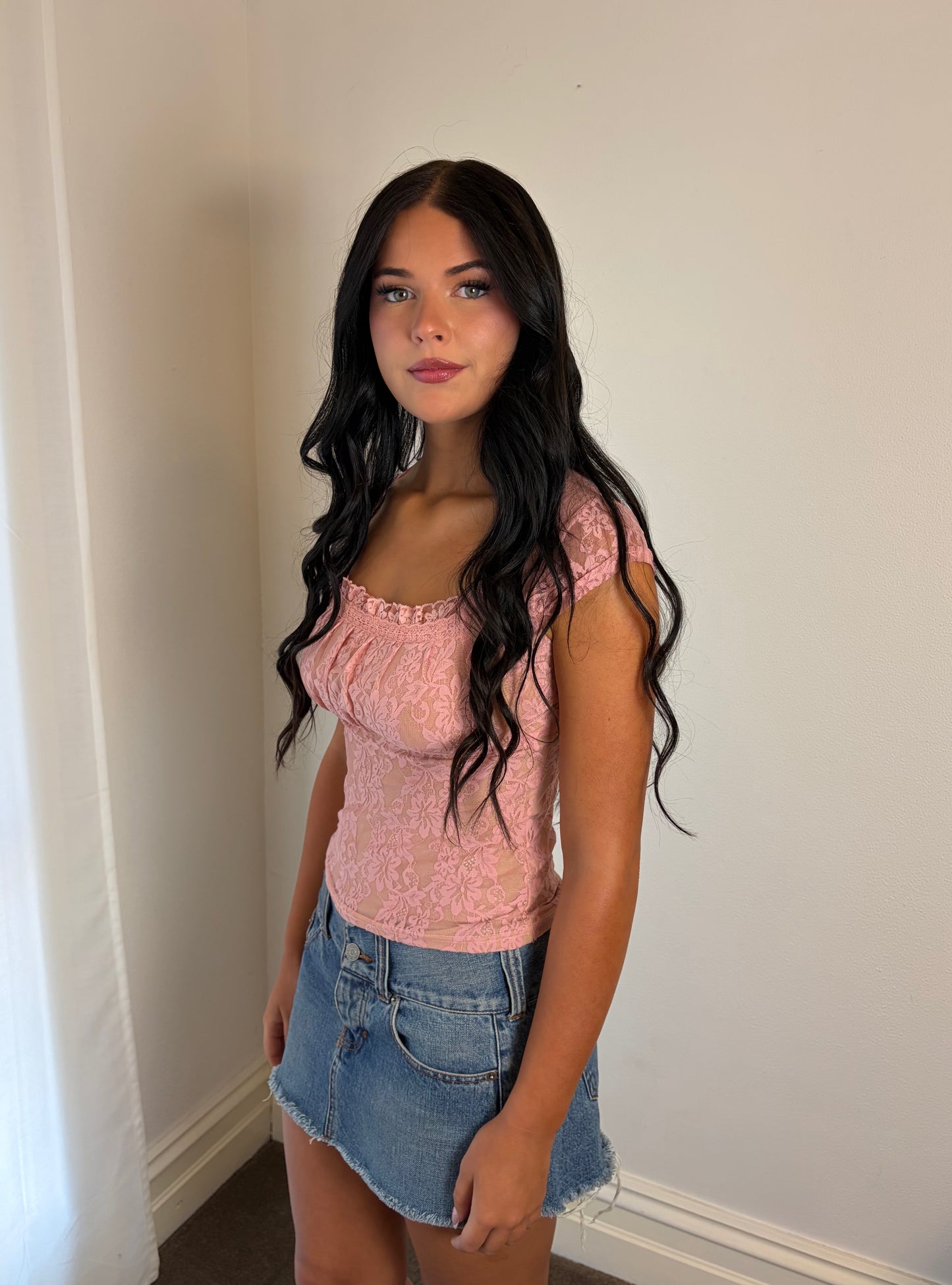 Y2K Romantic Floral Mesh Cami