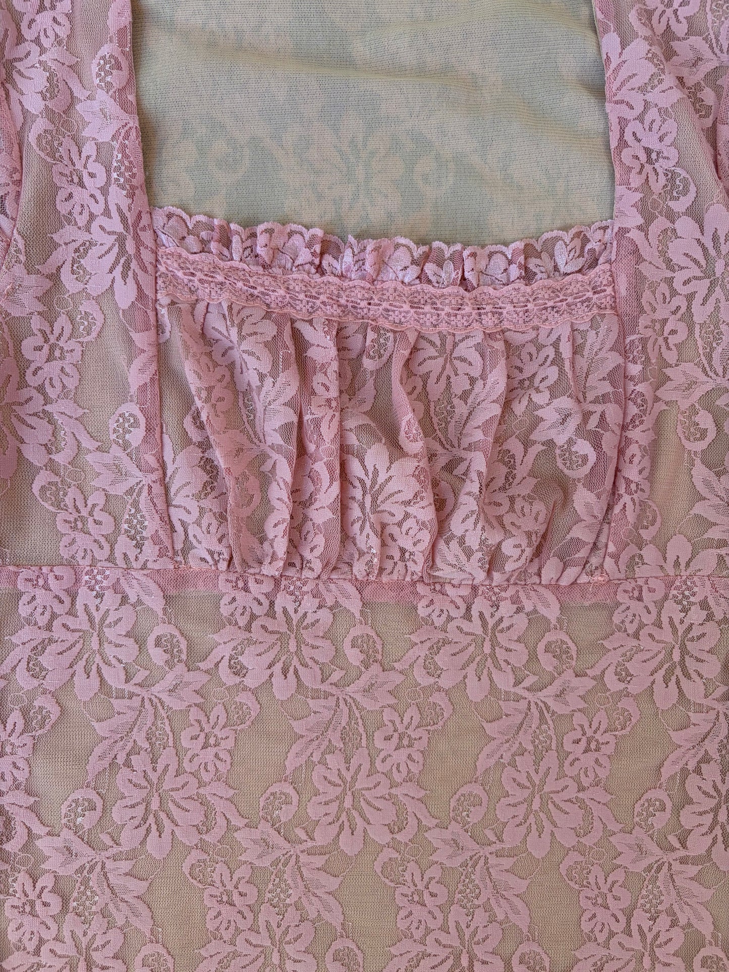 Y2K Romantic Floral Mesh Cami