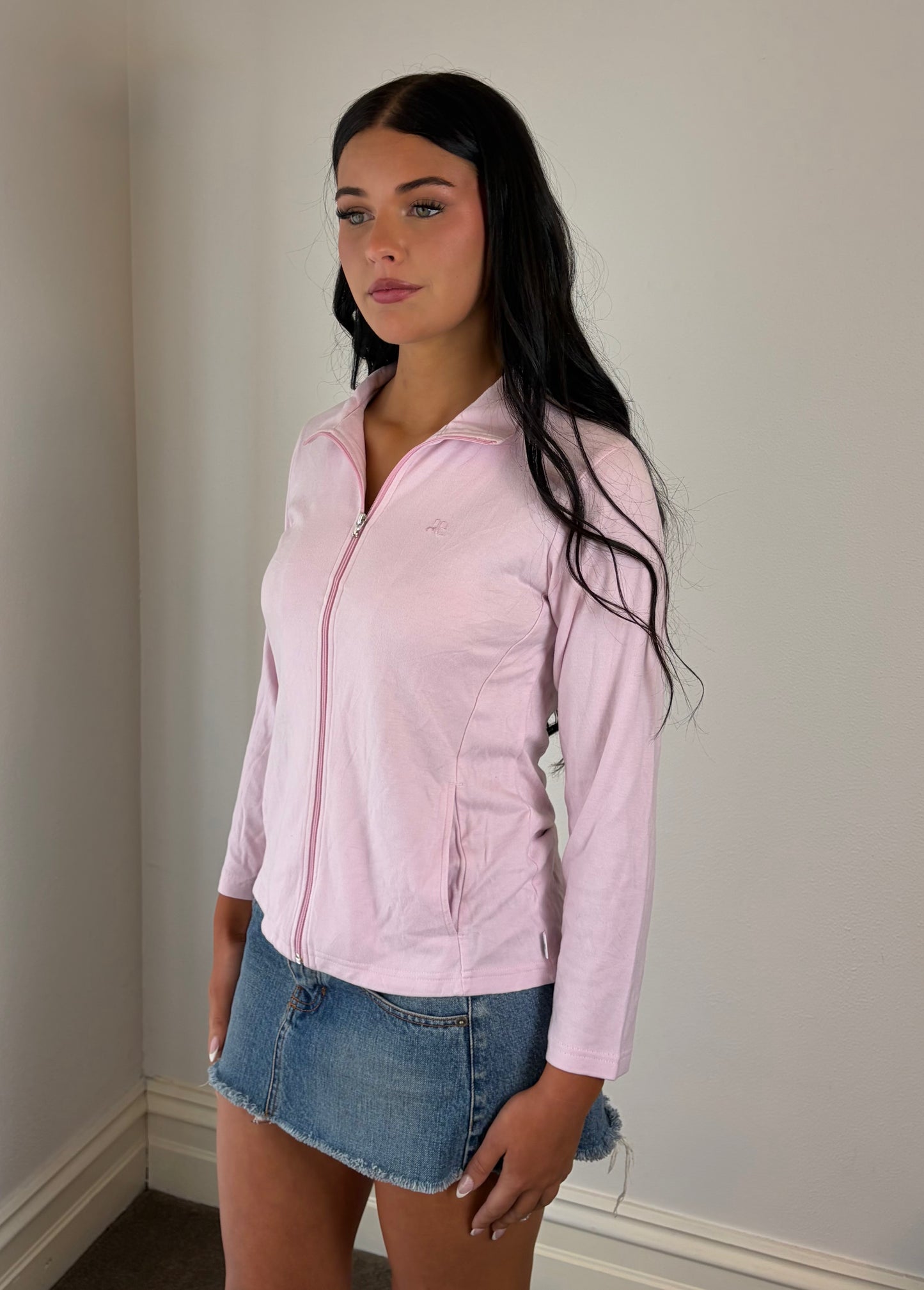 Vintage Courrèges Blush Zip-Up Track Top