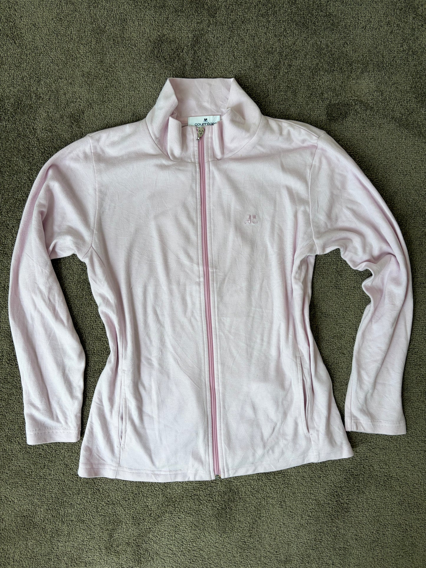 Vintage Courrèges Blush Zip-Up Track Top