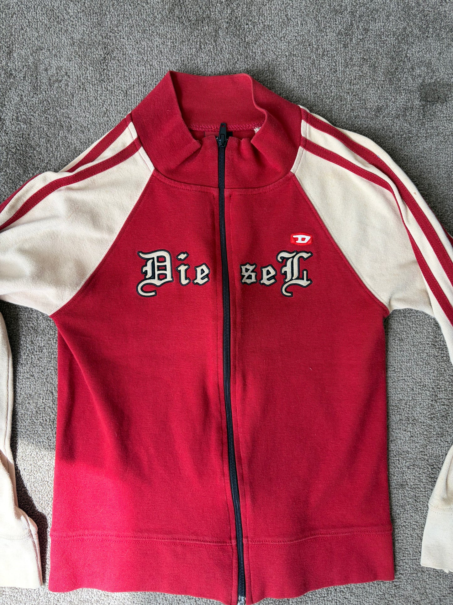 Vintage Diesel Red Zip-Up Track Jacket