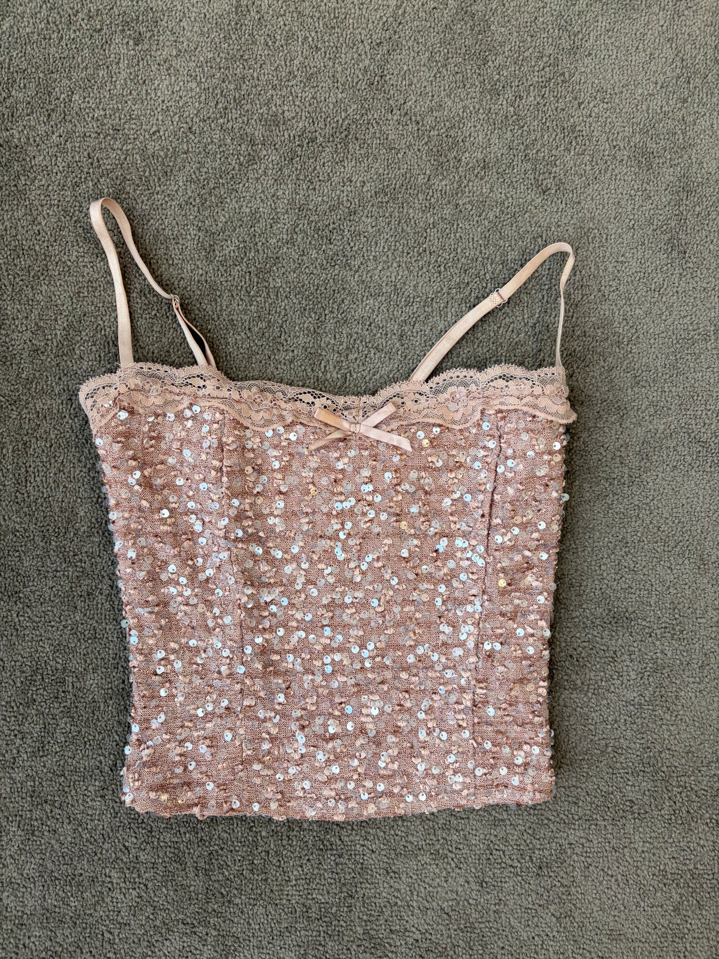 Blush Embellished Y2K Evening Tank