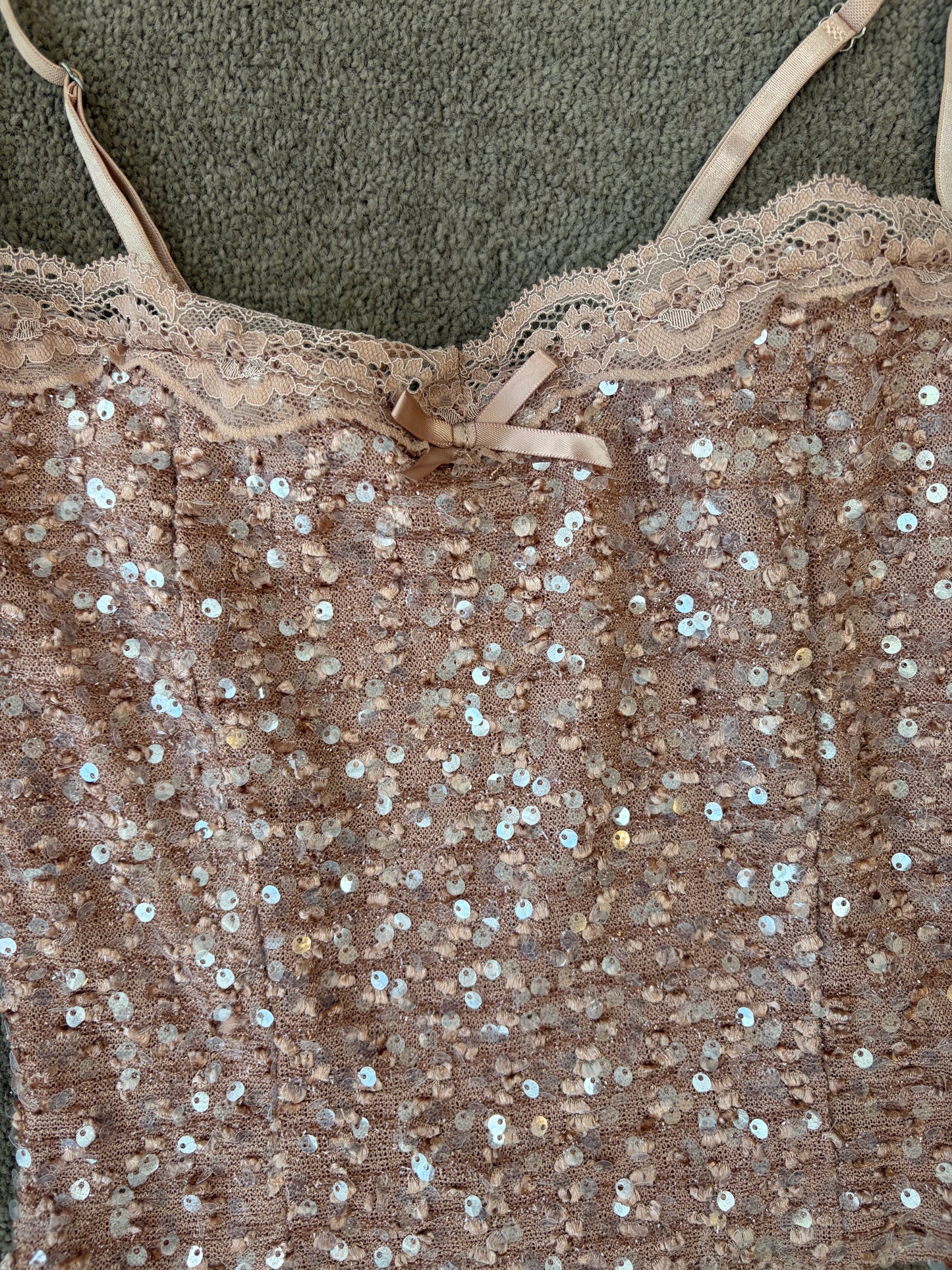 Blush Embellished Y2K Evening Tank