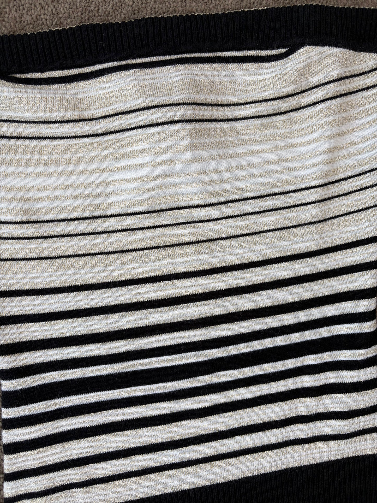 Vintage Monochrome Stripe Knit Bandeau Top