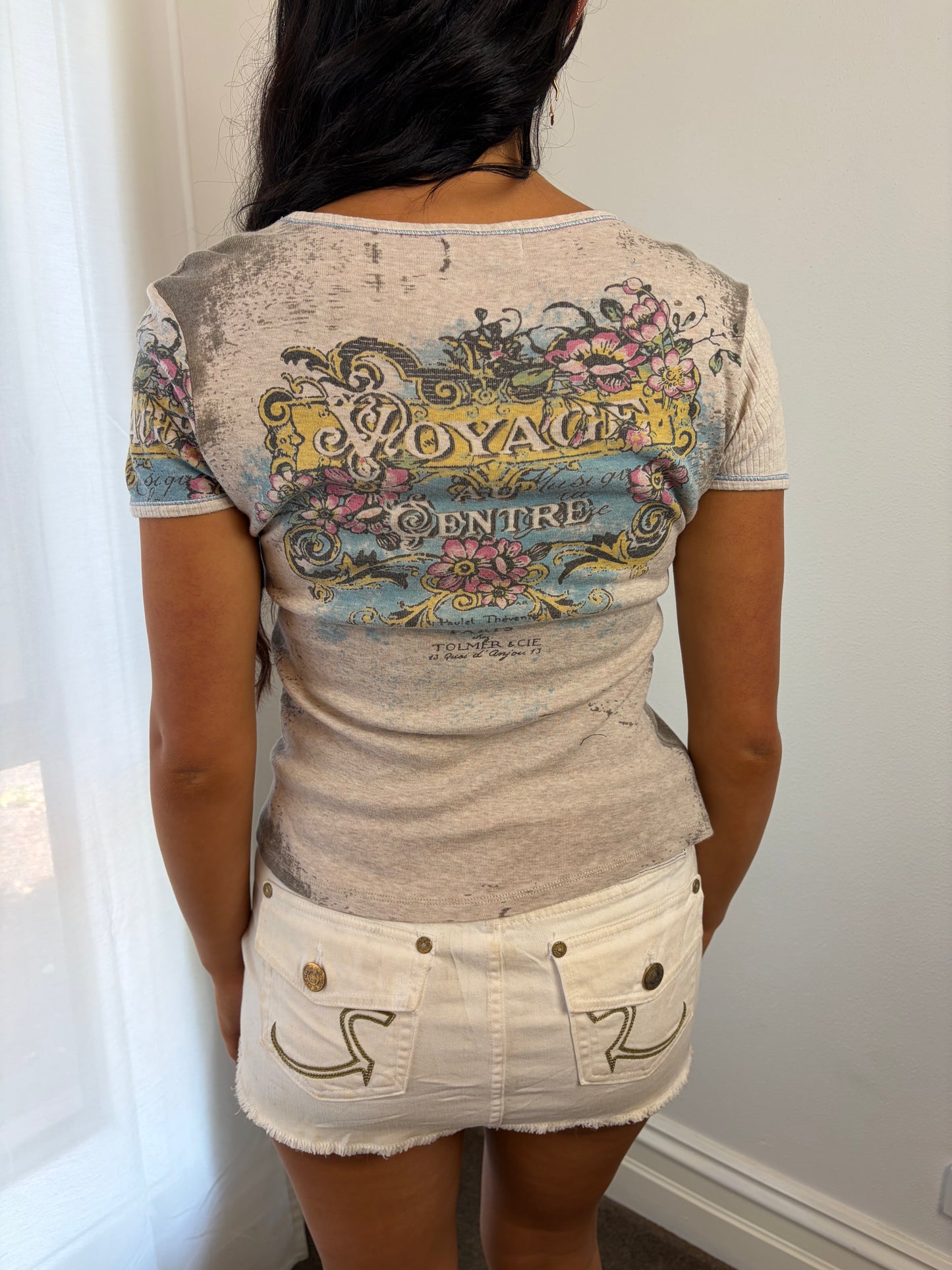 Luxury Vintage Floral Graphic Top